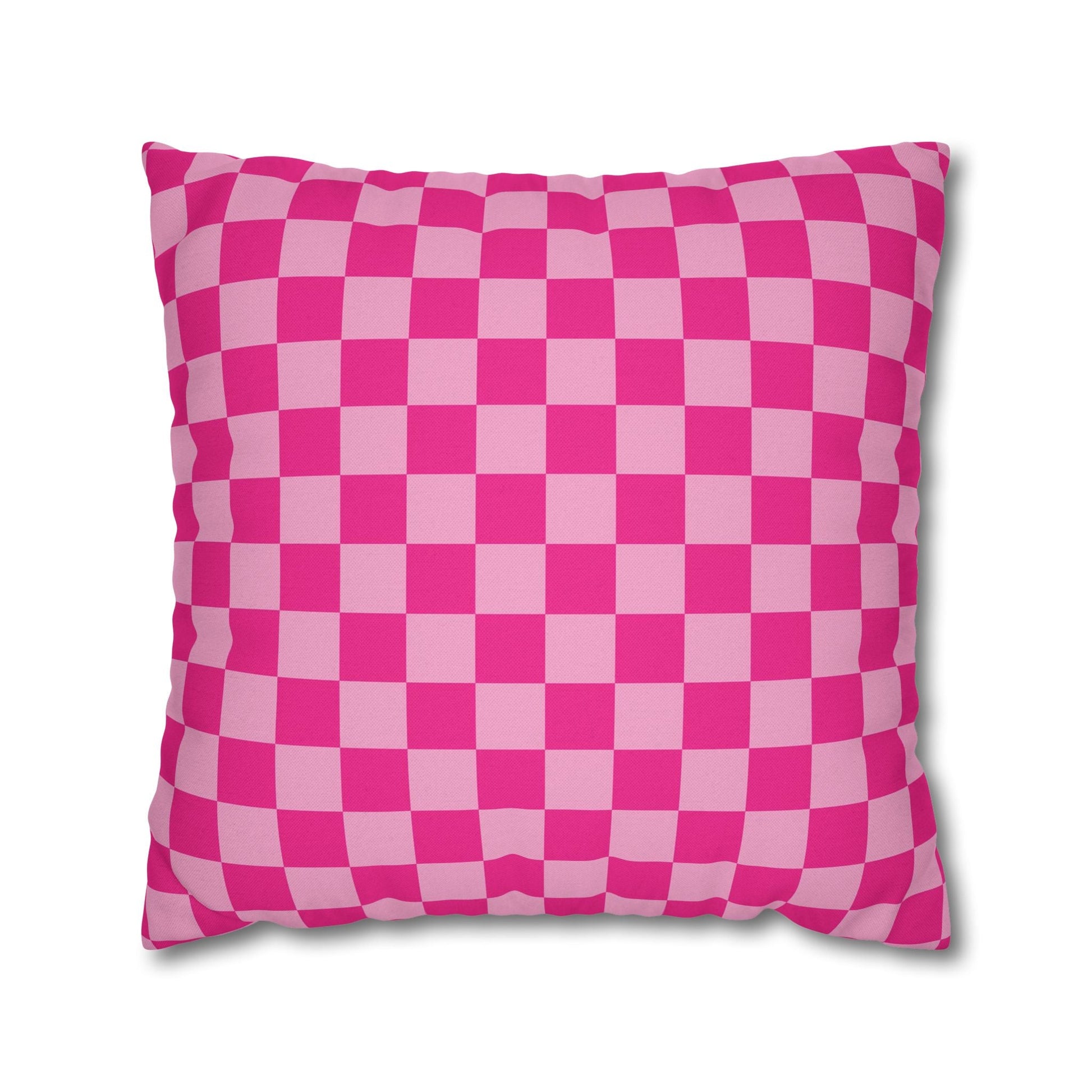 Pink Checkered Throw Pillow, Artsulli - Art is Long, Life is Short, Home Decor, Size, 20" × 20", , , , , 27177513795608290830