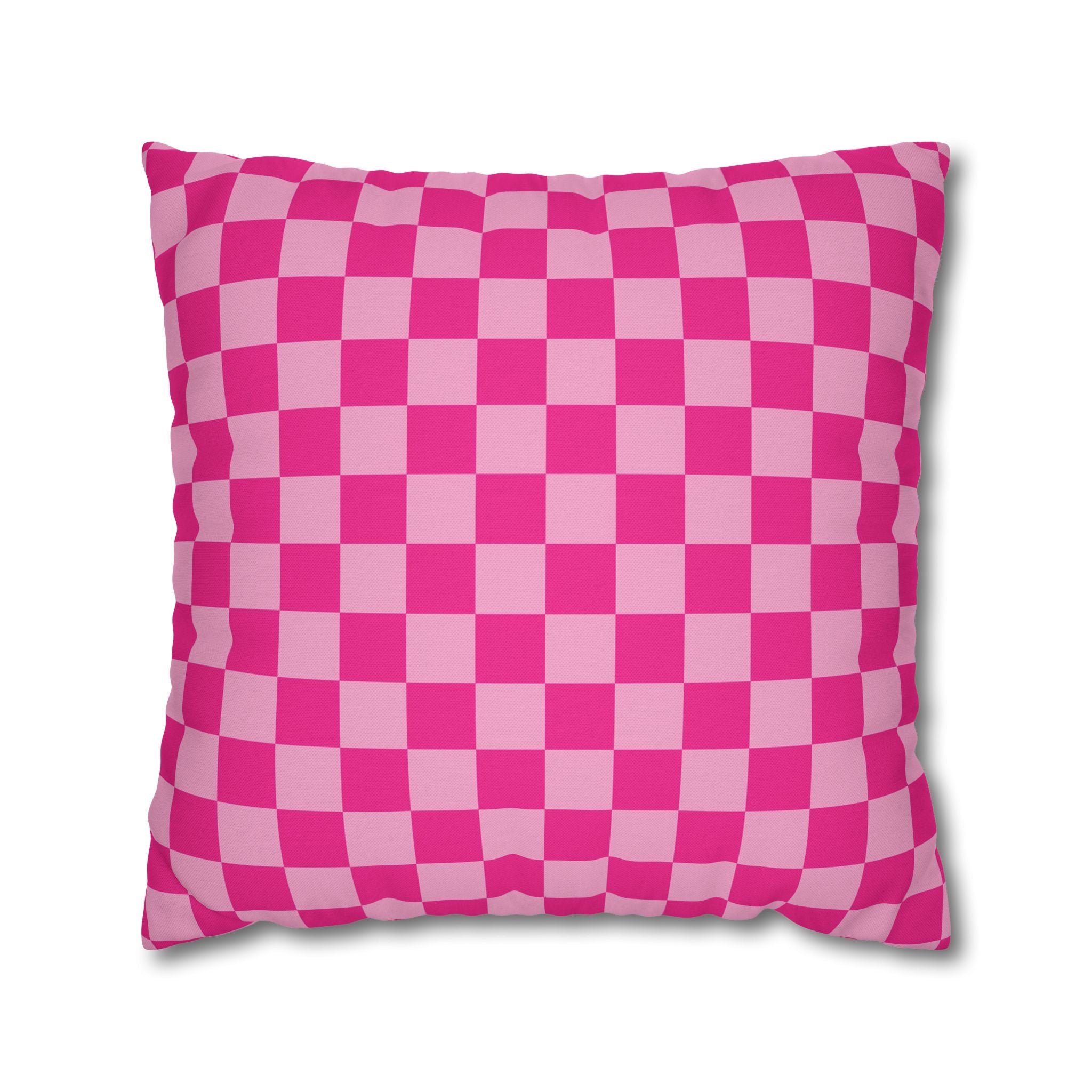 Pink Checkered Throw Pillow, Artsulli - Art is Long, Life is Short, Home Decor, Size, 20" × 20", , , , , 27177513795608290830