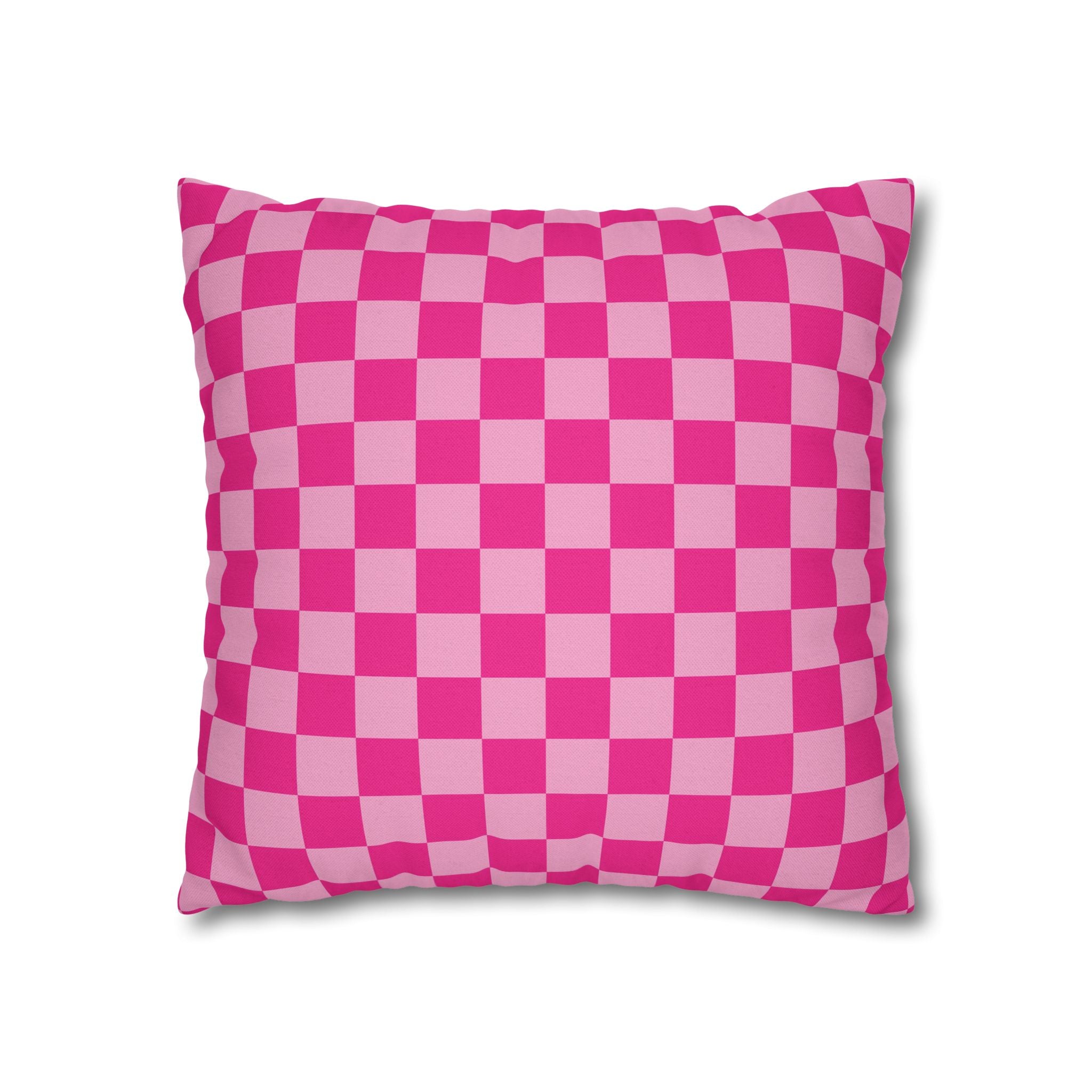Pink Checkered Throw Pillow, Artsulli - Art is Long, Life is Short, Home Decor, , , , , , , 