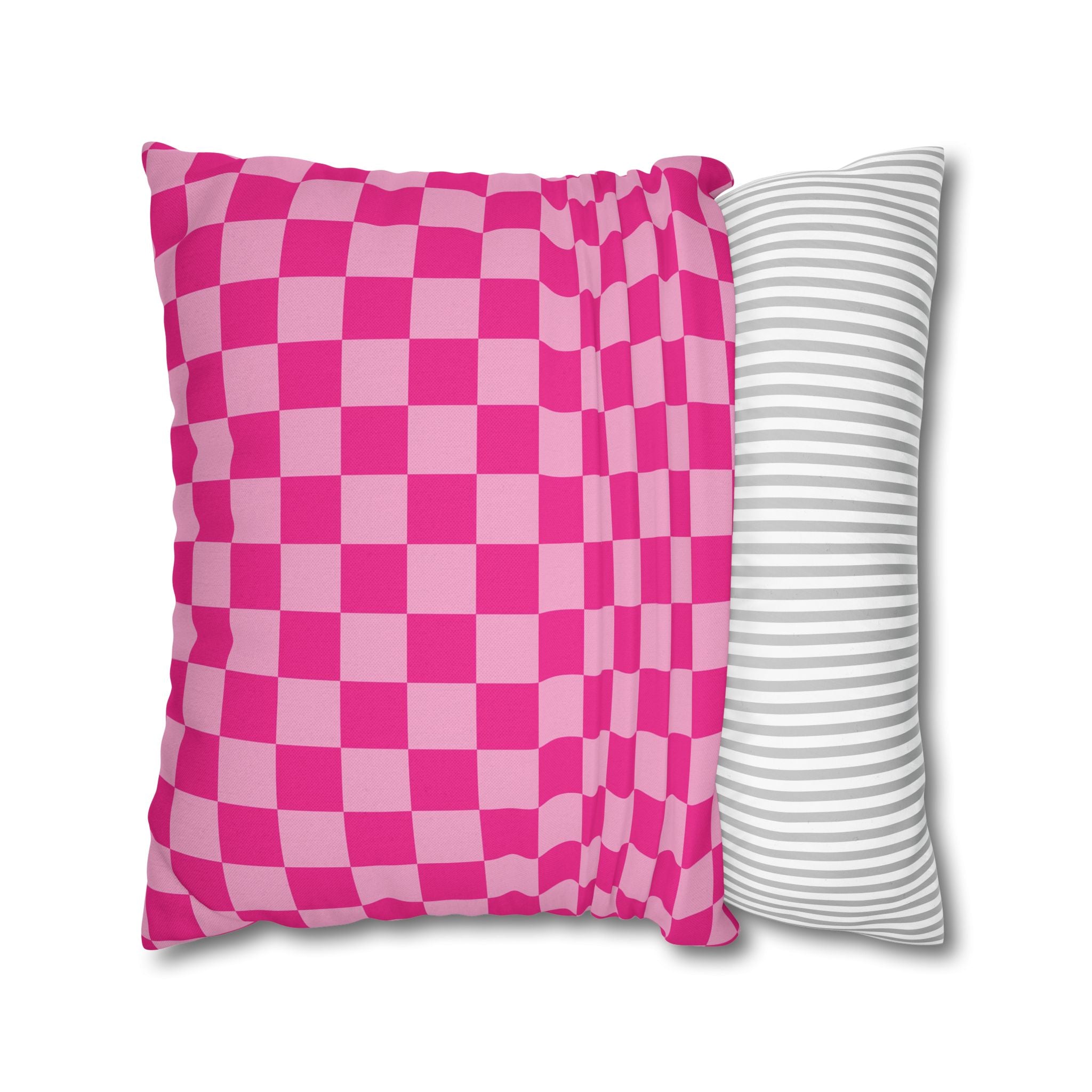 Pink Checkered Throw Pillow, Artsulli - Art is Long, Life is Short, Home Decor, , , , , , , 