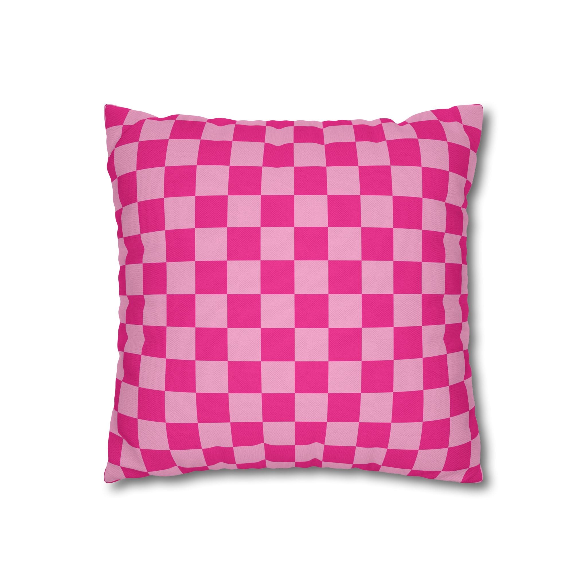 Pink Checkered Throw Pillow, Artsulli - Art is Long, Life is Short, Home Decor, , , , , , , 