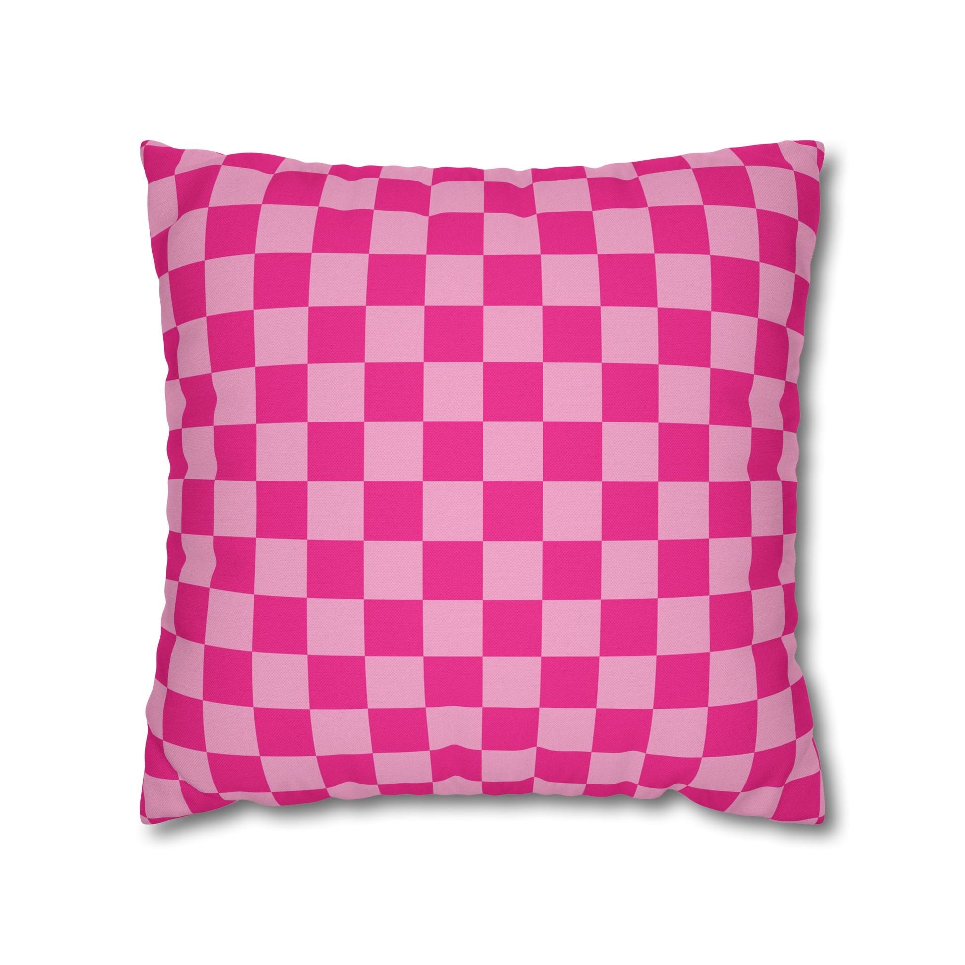 Pink Checkered Throw Pillow, Artsulli - Art is Long, Life is Short, Home Decor, Size, 18" × 18", , , , , 16901178191915733527