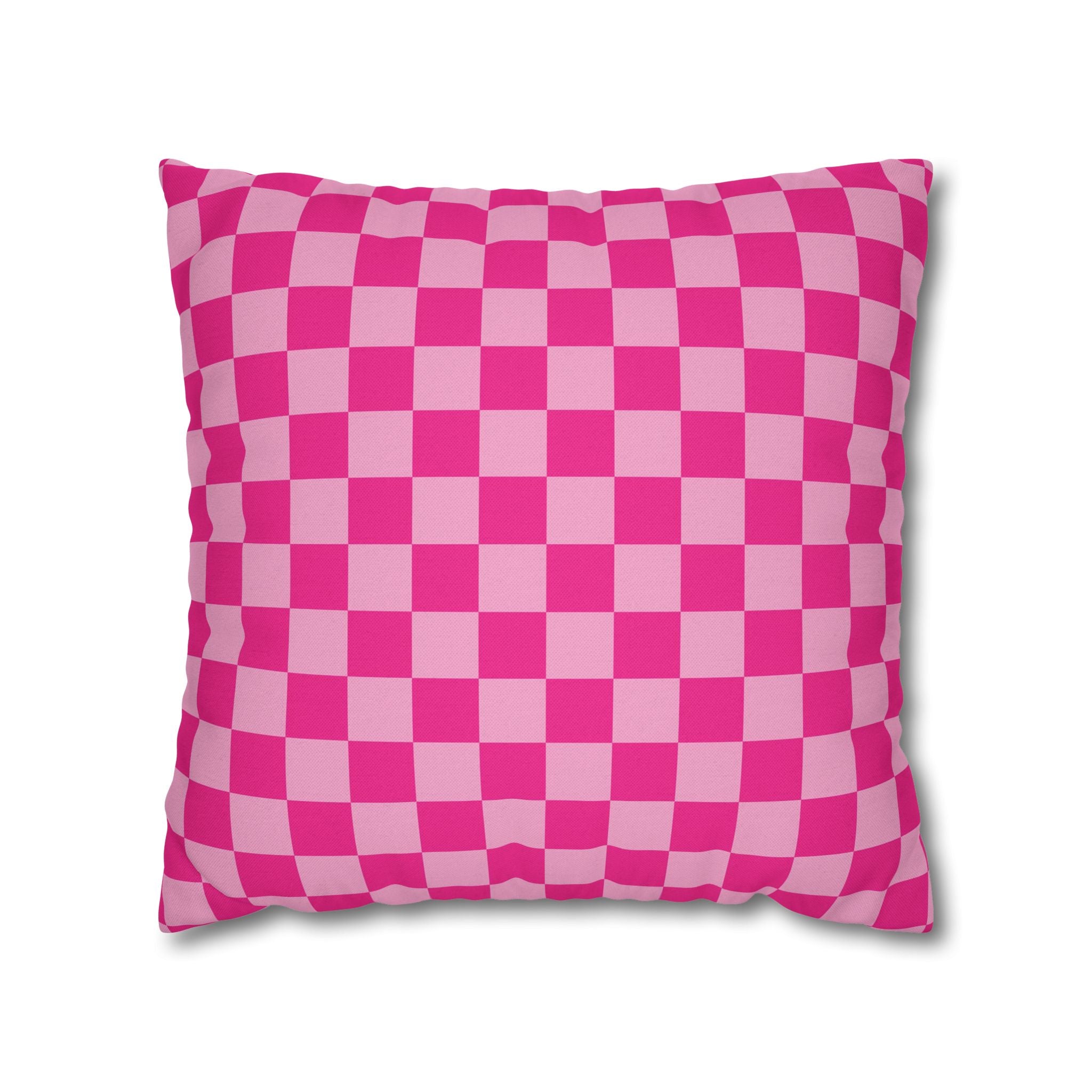 Pink Checkered Throw Pillow, Artsulli - Art is Long, Life is Short, Home Decor, Size, 18" × 18", , , , , 16901178191915733527