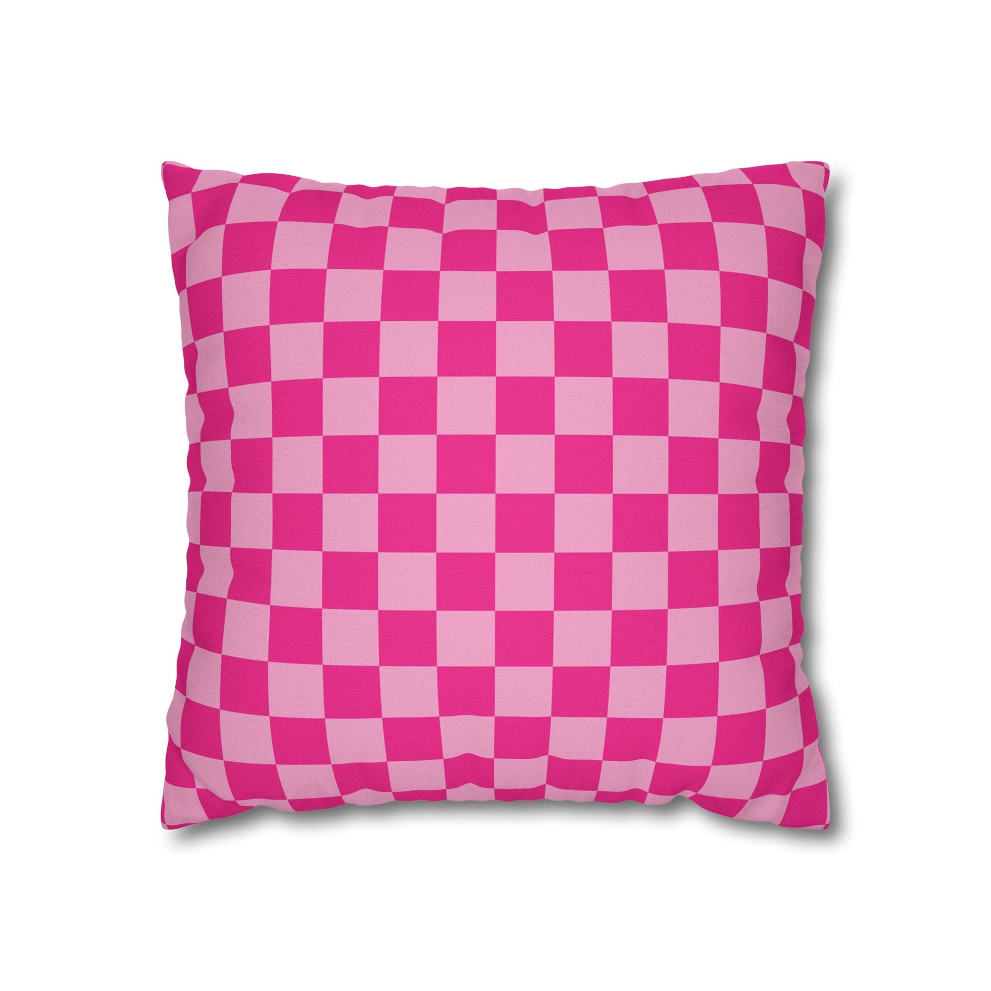 Pink Checkered Throw Pillow, Artsulli - Art is Long, Life is Short, Home Decor, Size, 16" × 16", , , , , 22985121457798768987