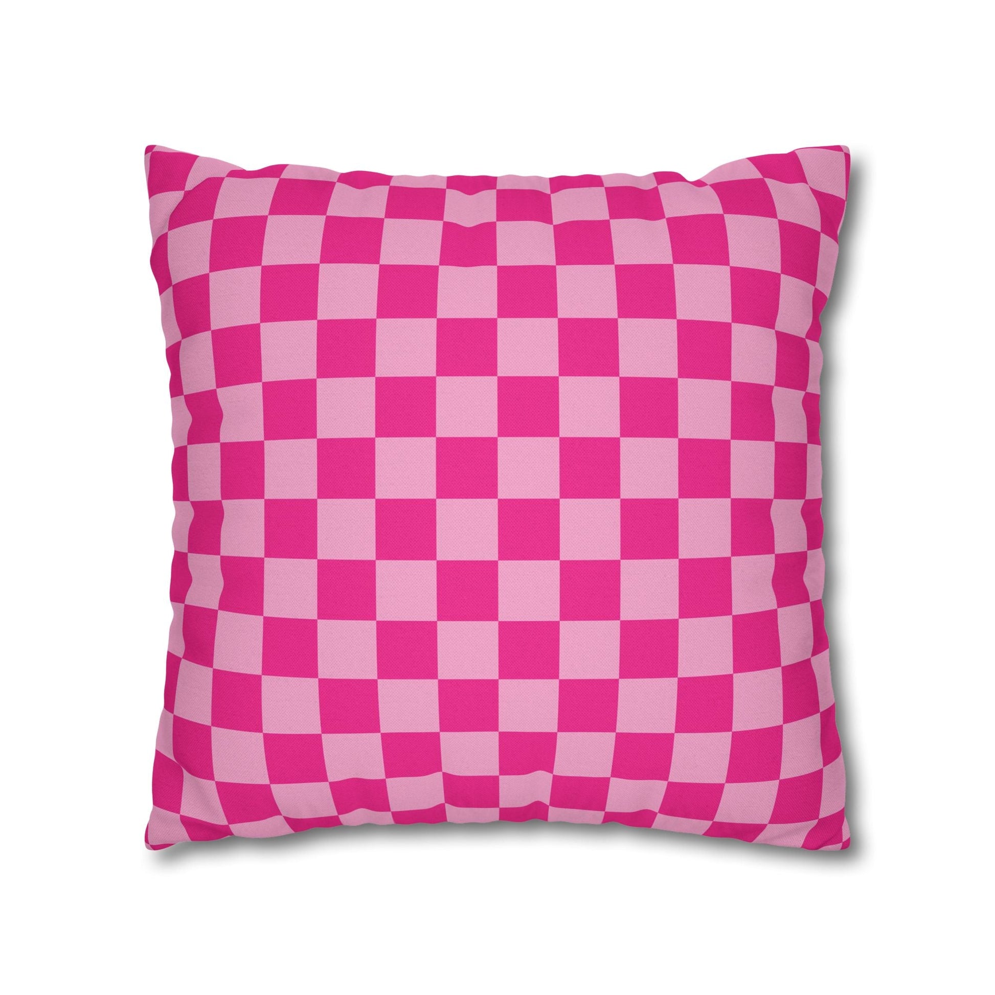 Pink Checkered Throw Pillow, Artsulli - Art is Long, Life is Short, Home Decor, , , , , , , 
