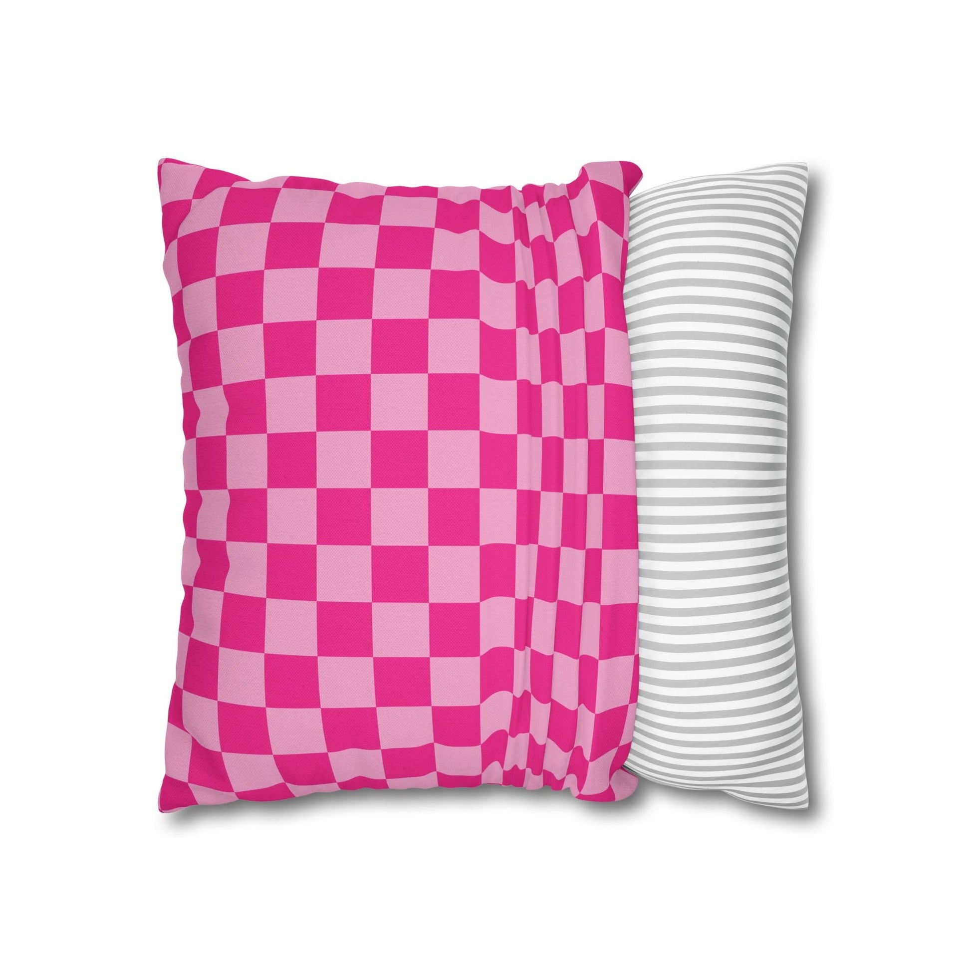 Pink Checkered Throw Pillow, Artsulli - Art is Long, Life is Short, Home Decor, , , , , , , 