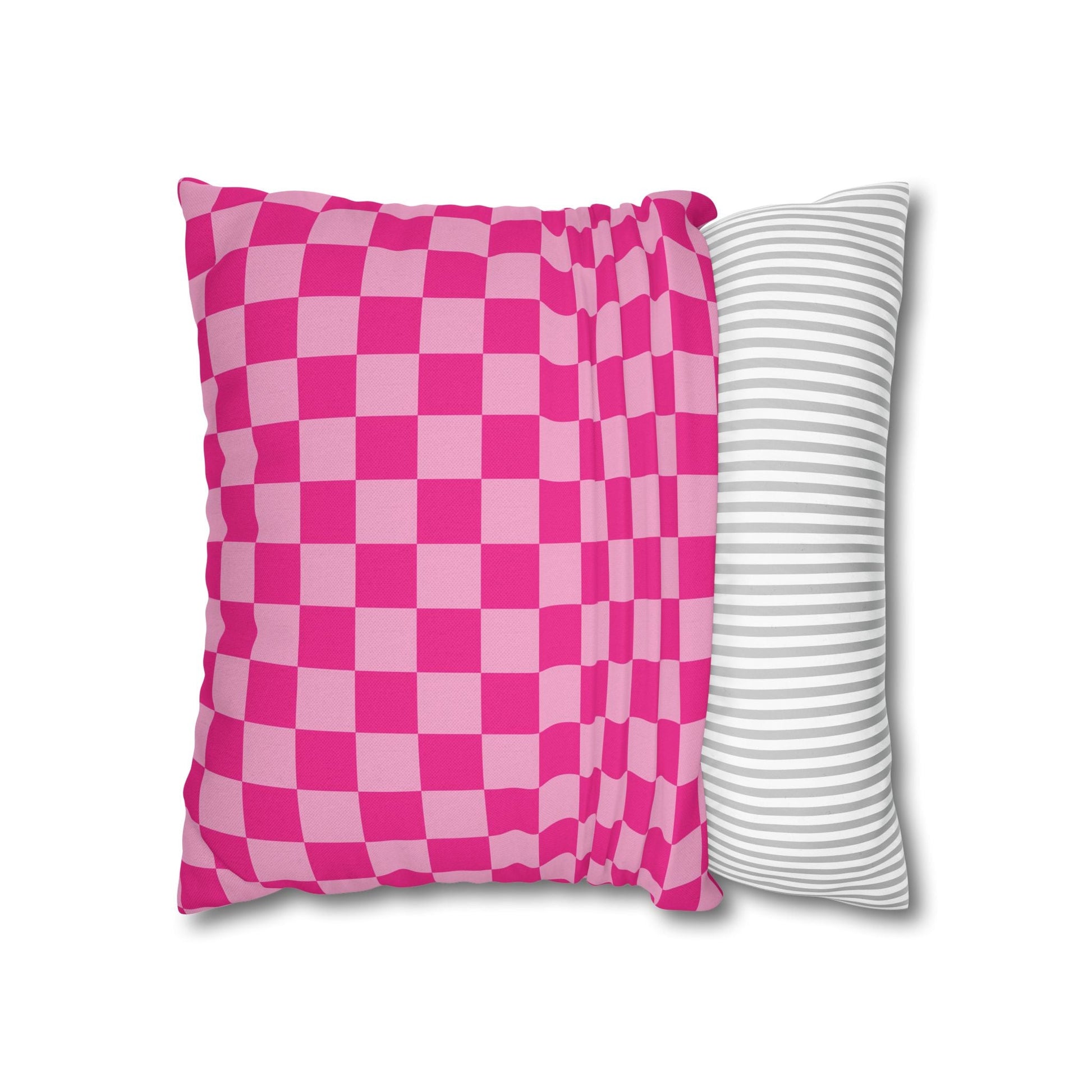 Pink Checkered Throw Pillow, Artsulli - Art is Long, Life is Short, Home Decor, , , , , , , 