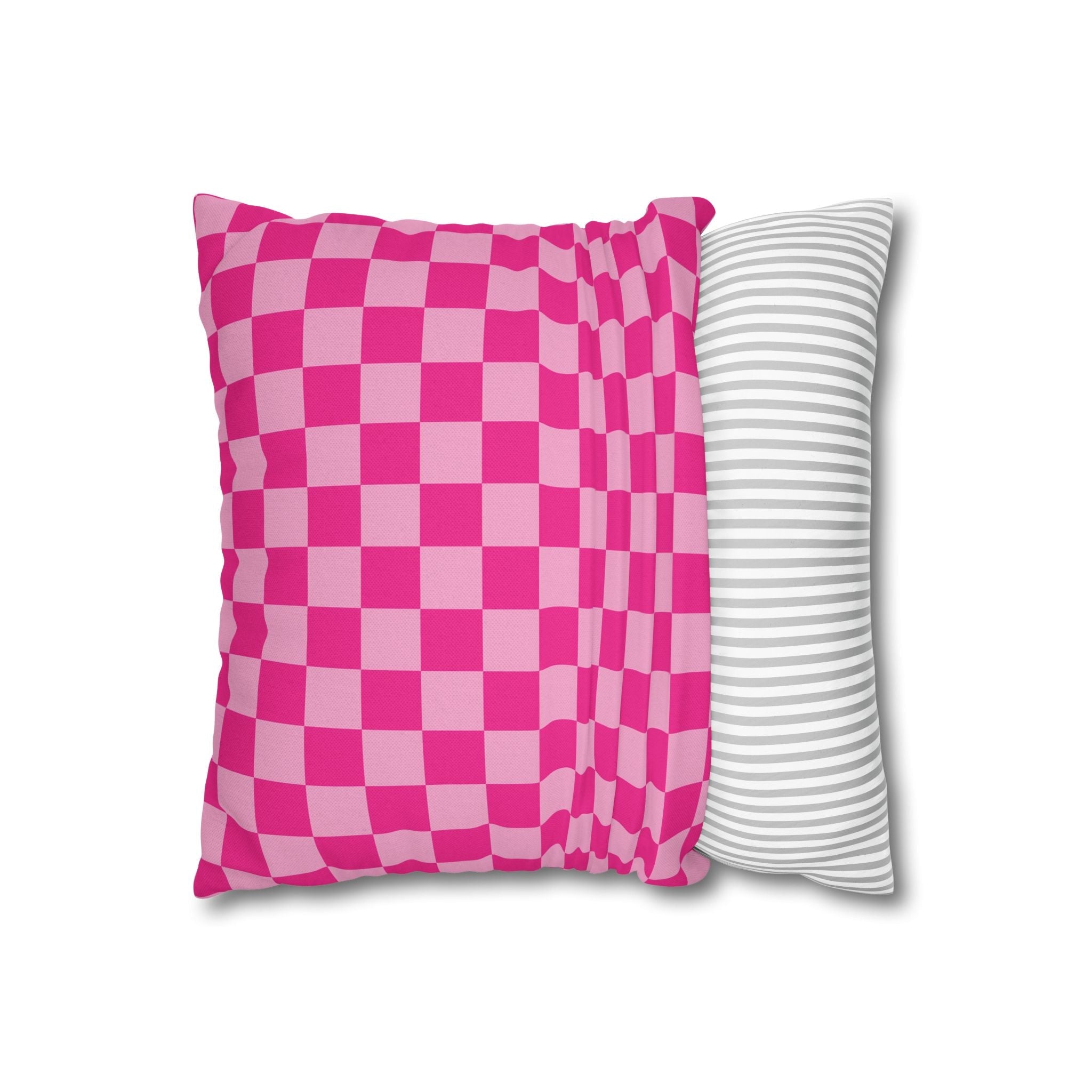 Pink Checkered Throw Pillow, Artsulli - Art is Long, Life is Short, Home Decor, , , , , , , 
