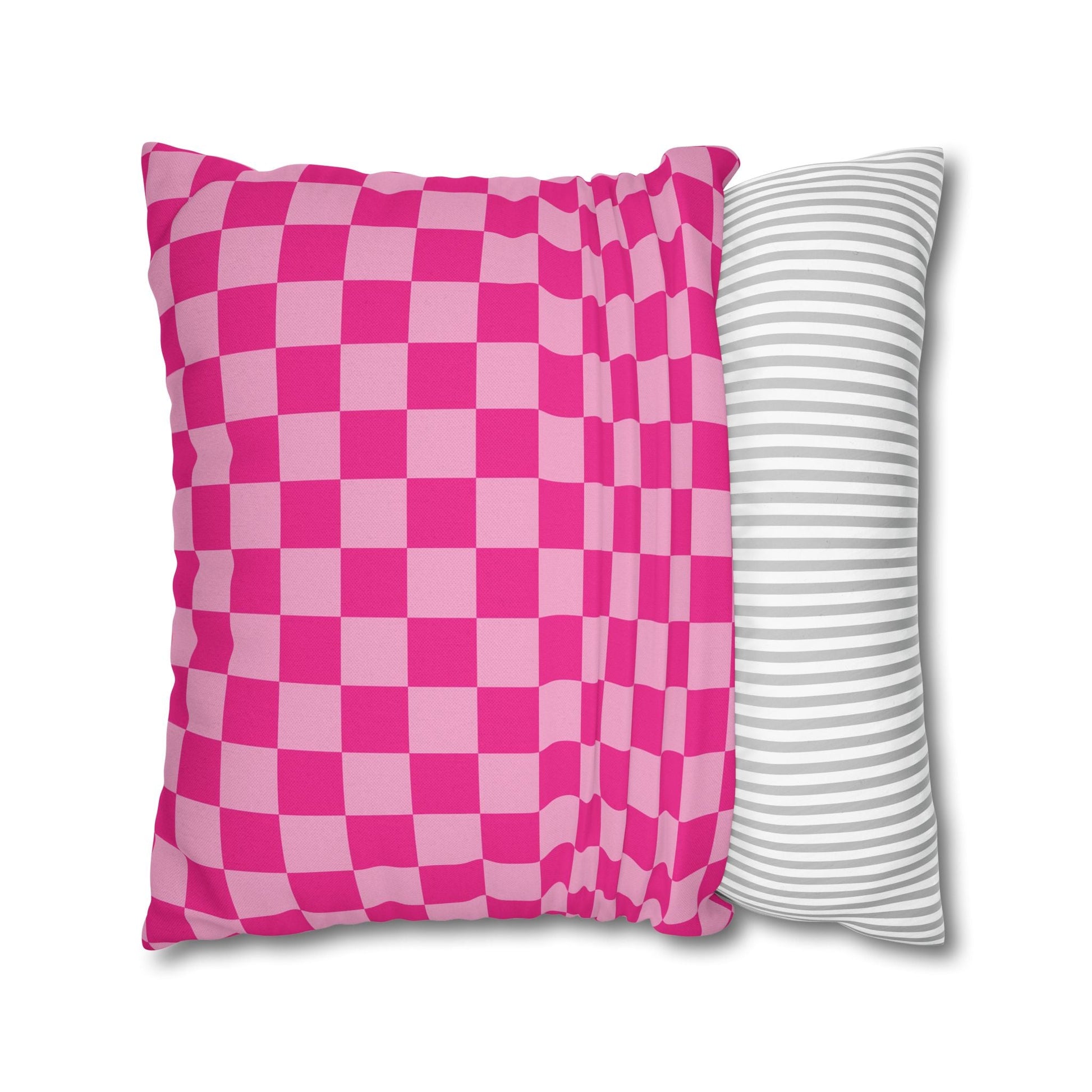 Pink Checkered Throw Pillow, Artsulli - Art is Long, Life is Short, Home Decor, , , , , , , 
