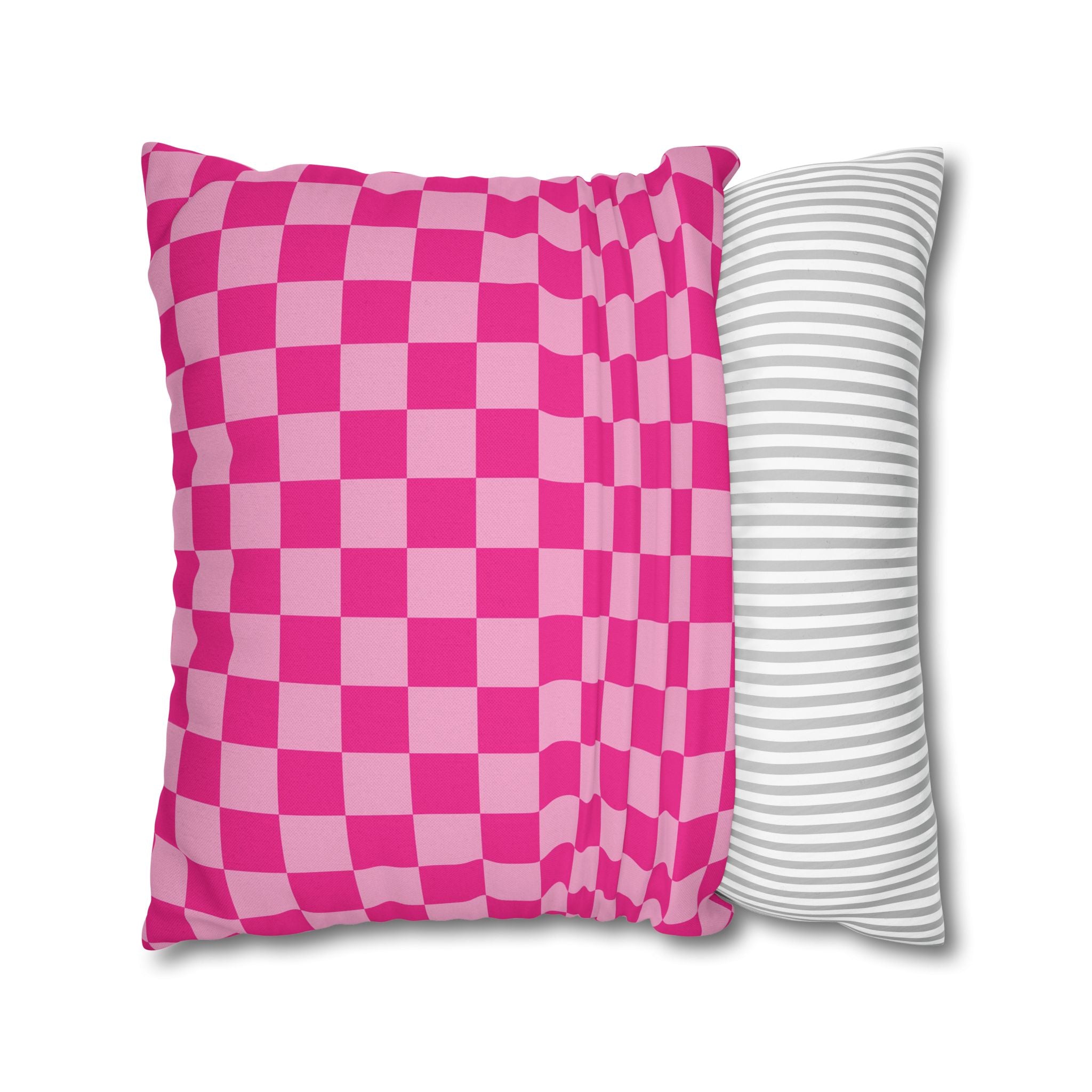 Pink Checkered Throw Pillow, Artsulli - Art is Long, Life is Short, Home Decor, , , , , , , 