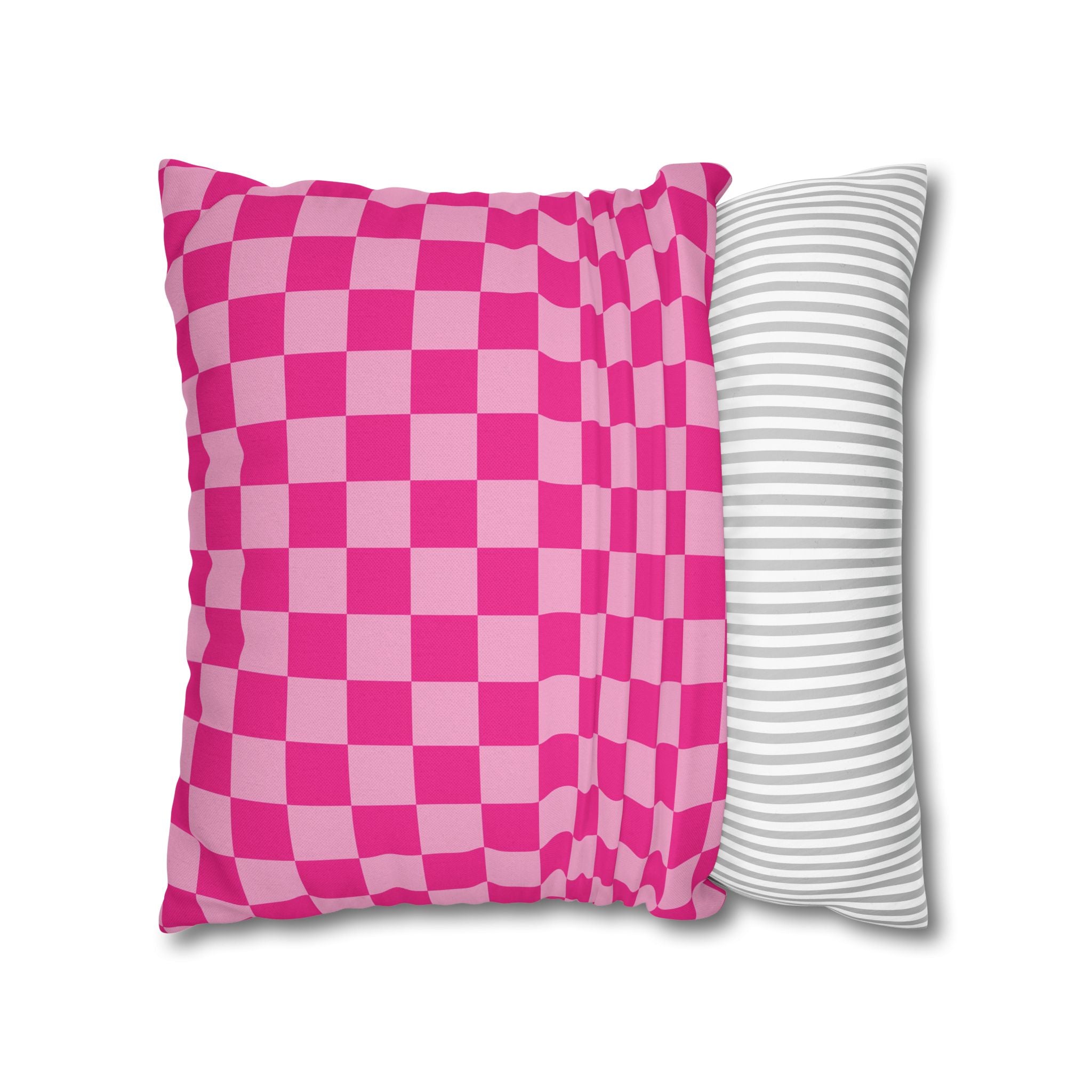 Pink Checkered Throw Pillow, Artsulli - Art is Long, Life is Short, Home Decor, , , , , , , 