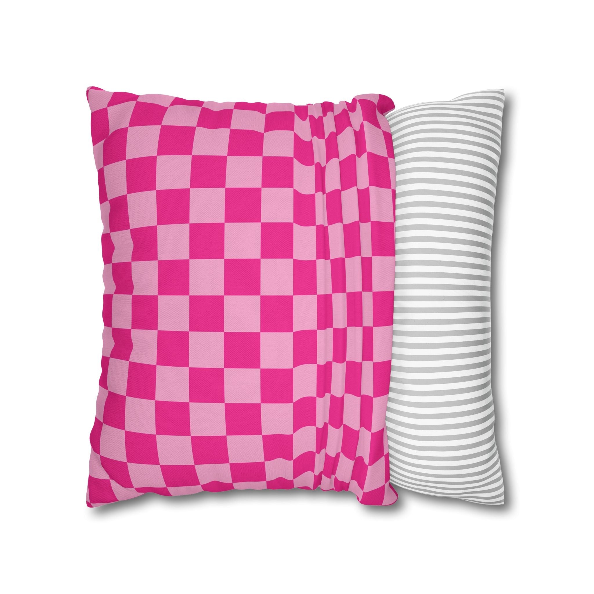 Pink Checkered Throw Pillow, Artsulli - Art is Long, Life is Short, Home Decor, , , , , , , 