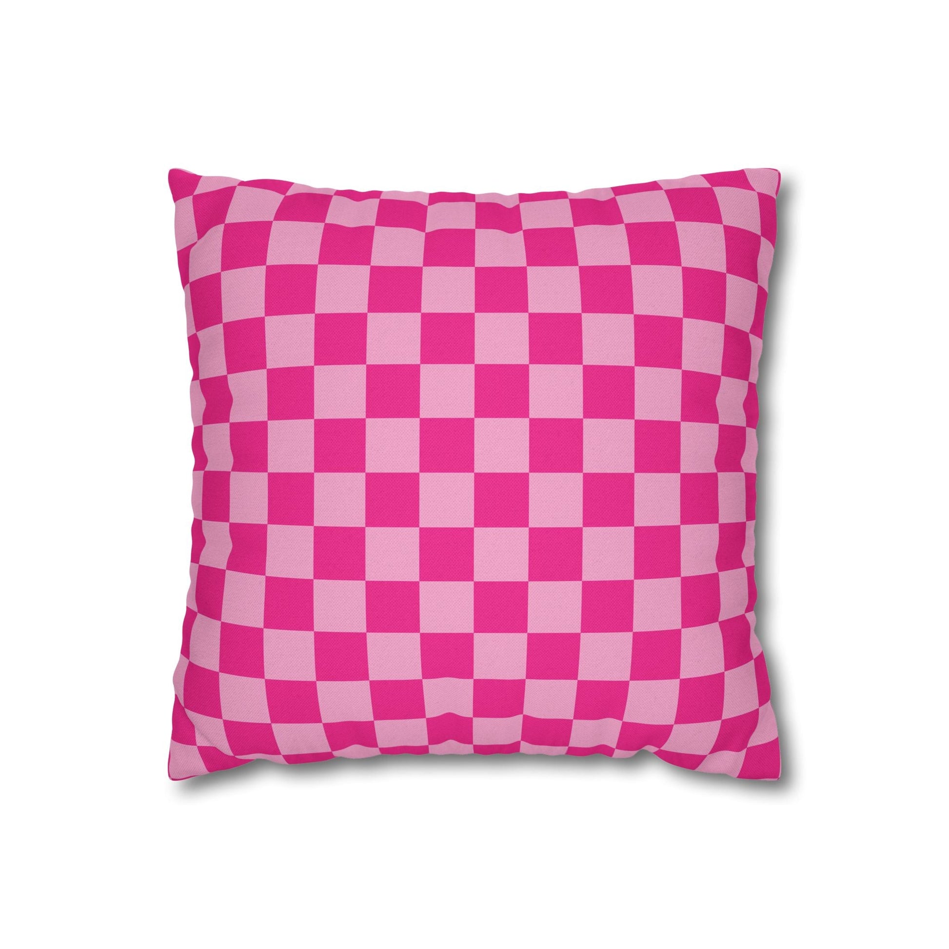 Pink Checkered Throw Pillow, Artsulli - Art is Long, Life is Short, Home Decor, Size, 14" × 14", , , , , 22466650427303957947
