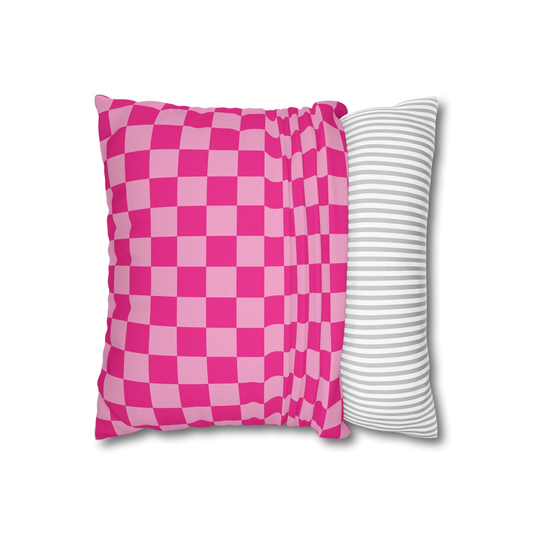 Pink Checkered Throw Pillow, Artsulli - Art is Long, Life is Short, Home Decor, , , , , , , 