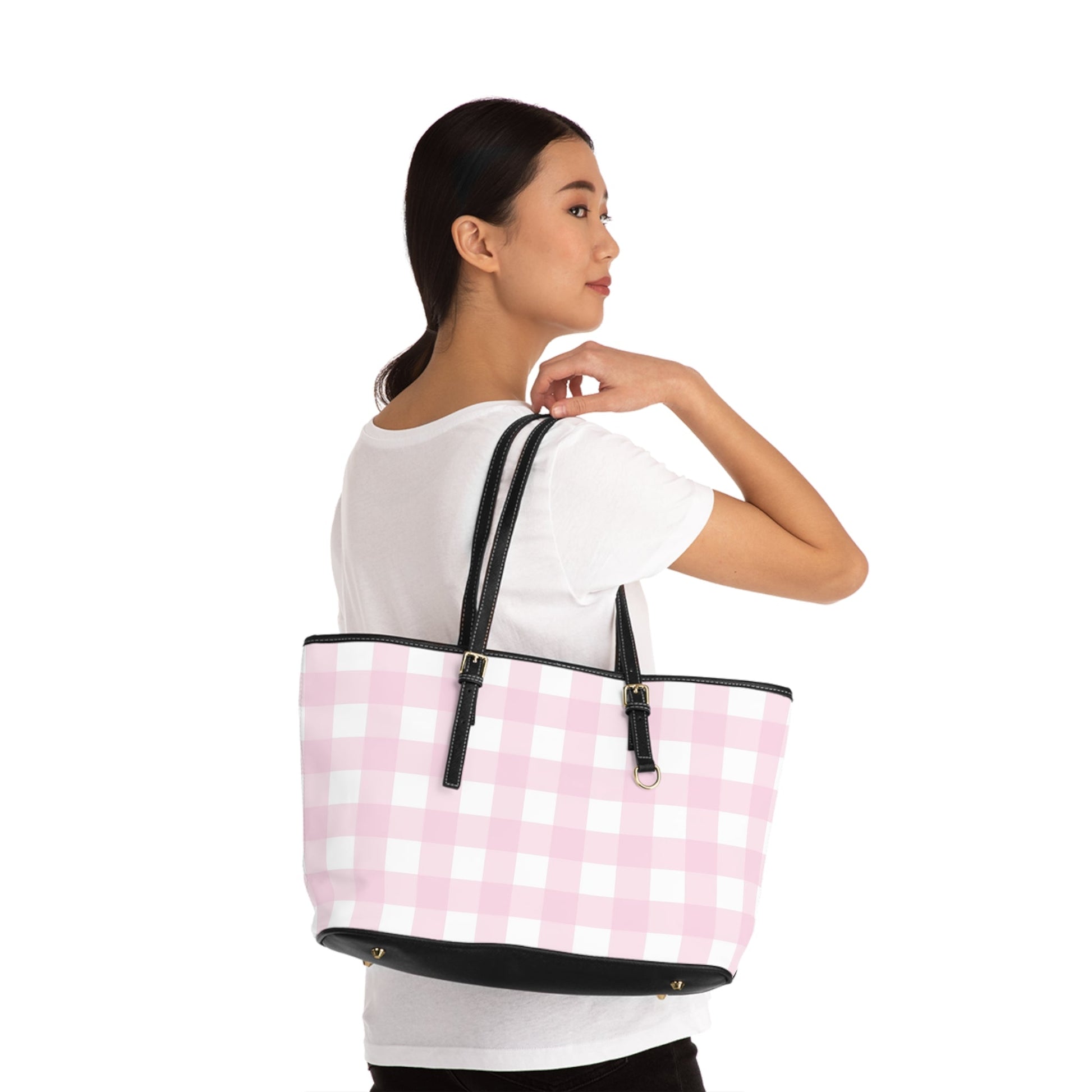 JAKKOUTTHEBXX Pink Checkered Tote Shoulder Bag 2025