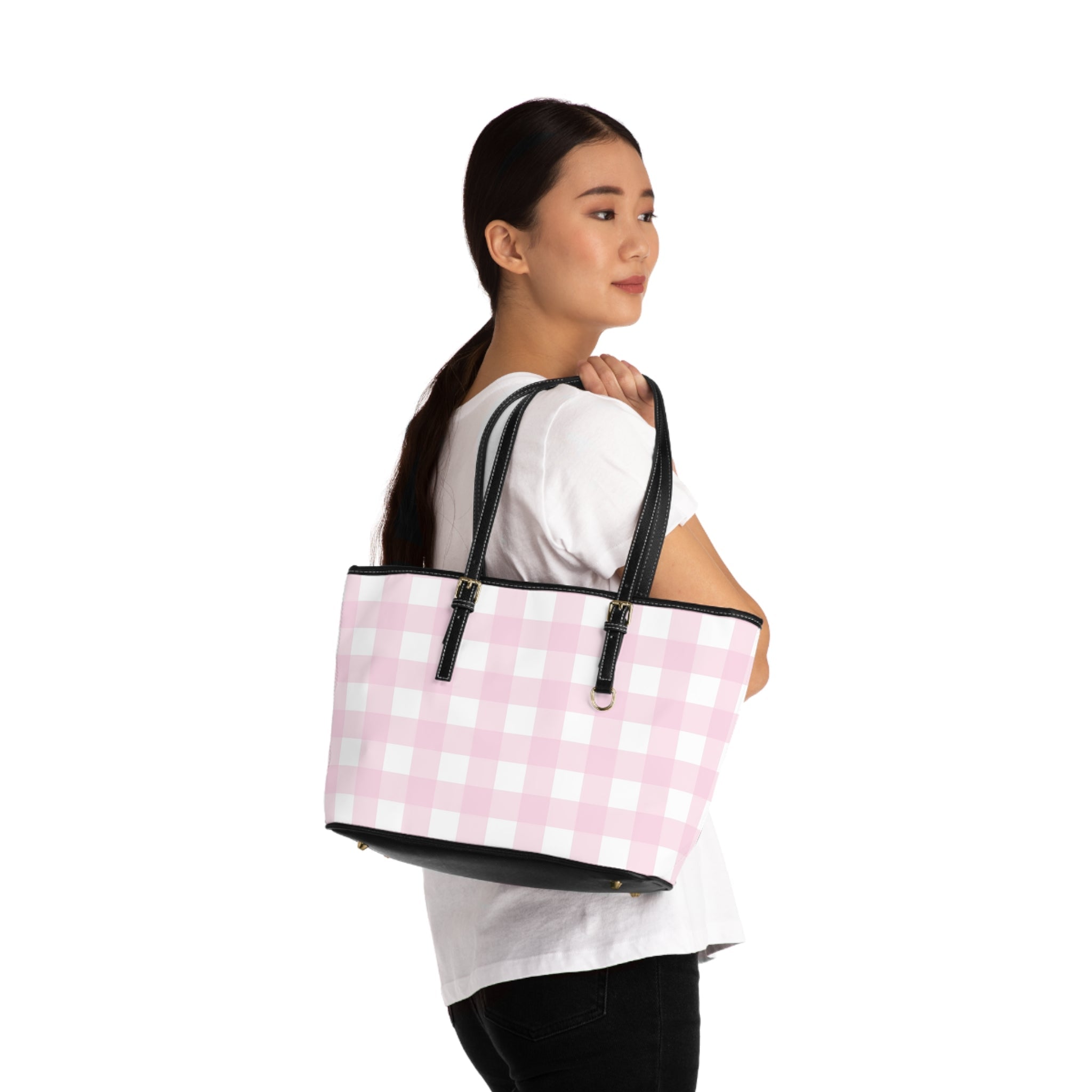 JAKKOUTTHEBXX Pink Checkered Tote Shoulder Bag 2025
