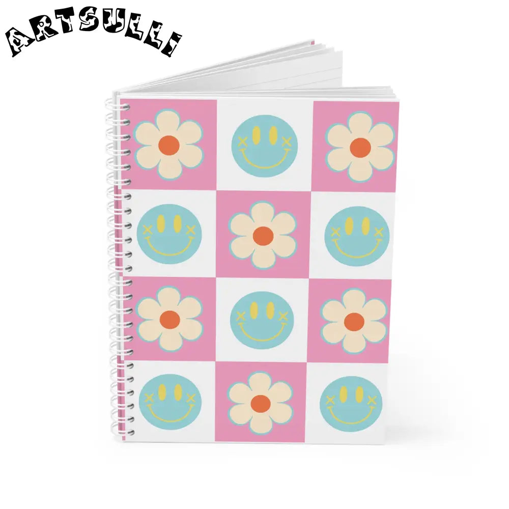 JAKKOUTTHEBXX Pink Checkered Wide-Ruled Spiral Notebooks 2025