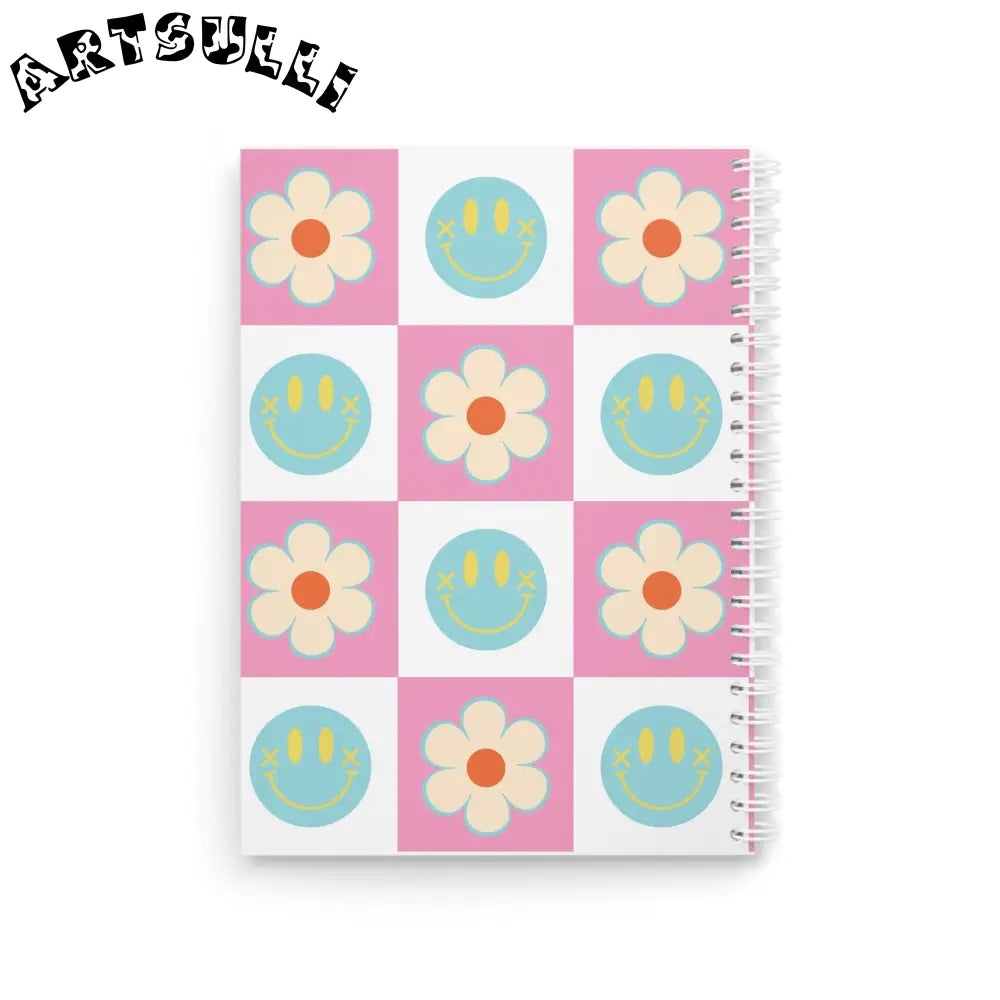 JAKKOUTTHEBXX Pink Checkered Wide-Ruled Spiral Notebooks 2025