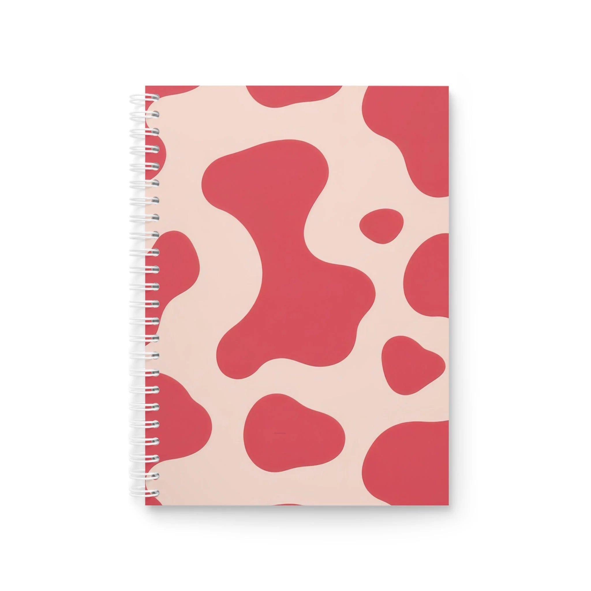 JAKKOUTTHEBXX Pink Cow Art Printed Wide-Ruled Spiral Notebook 2025