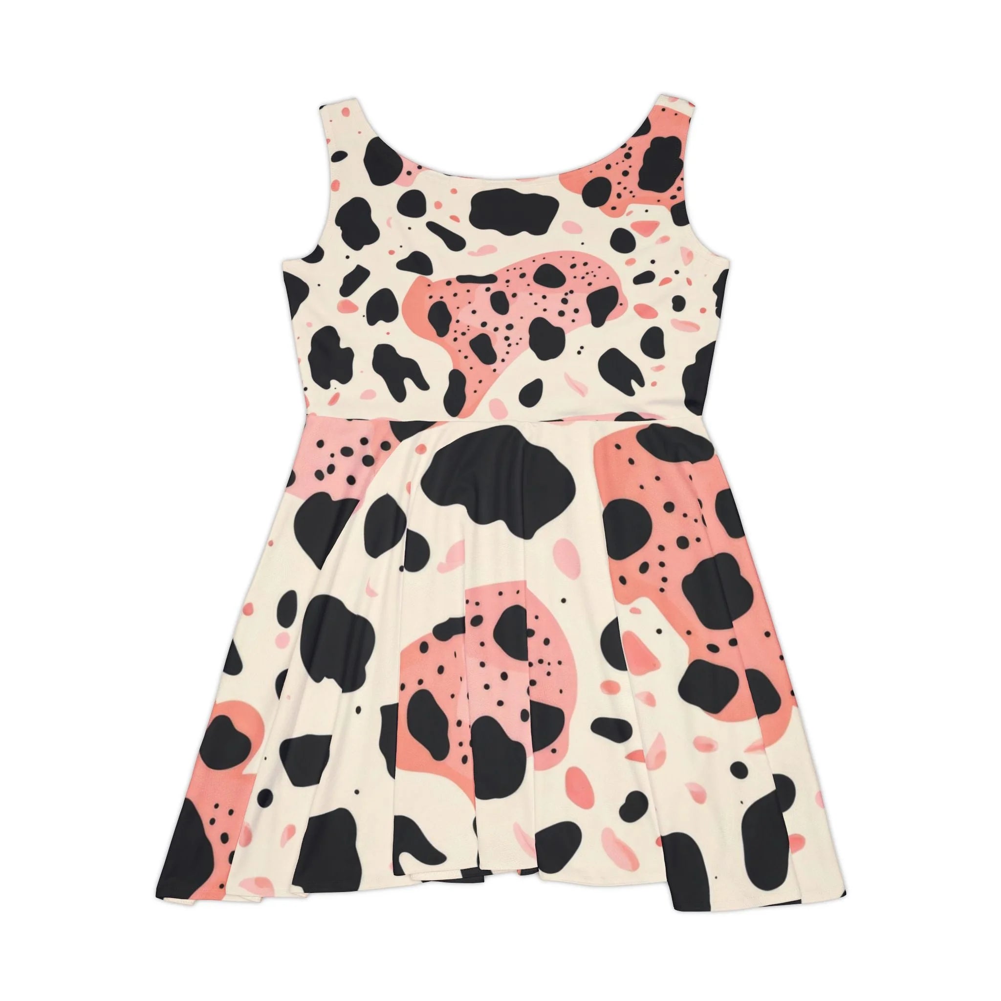 Pink Cow Premium Illustration Skater Dress, Artsulli - Art is Long, Life is Short, All Over Prints, , , , , , , 