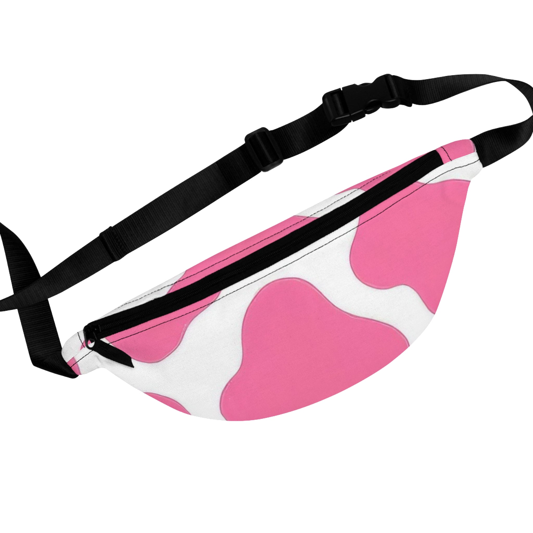 Pink Cow Print Fanny Pack, Artsulli - Art is Long, Life is Short, Bags, Size, One size, , , , , 18231531753550195012