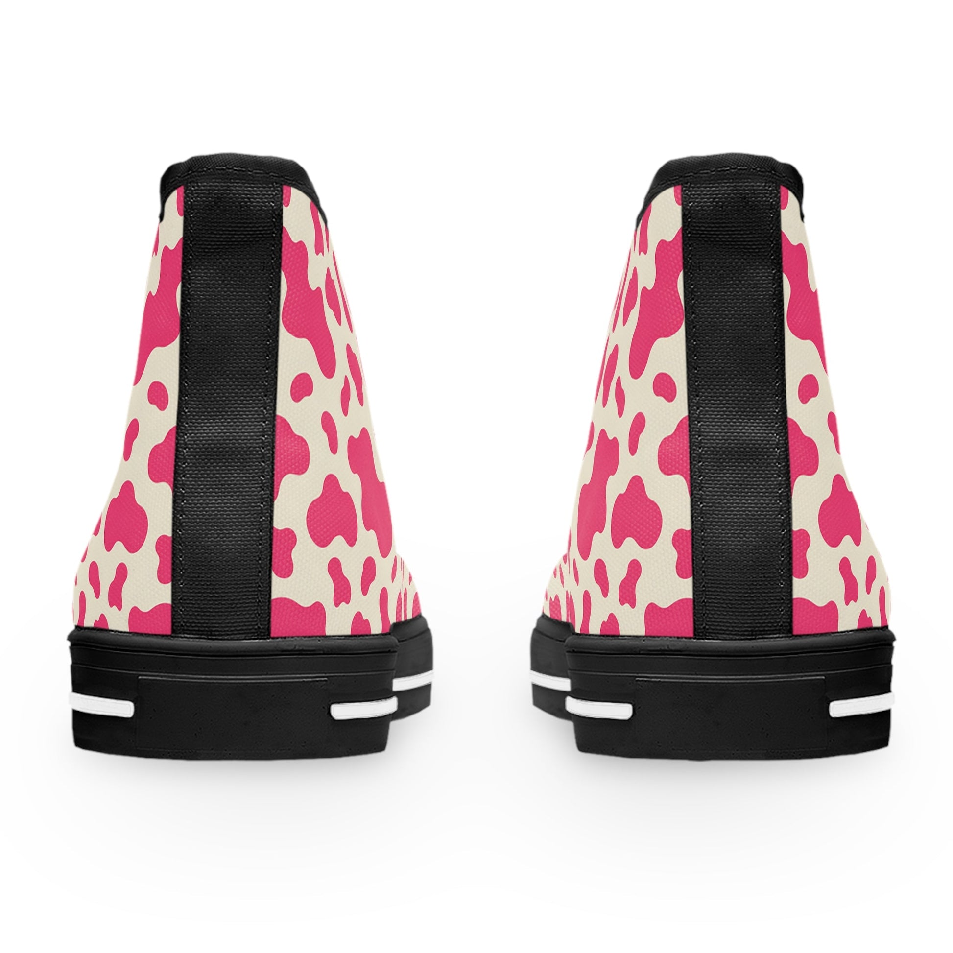 Pink Cow Print High Top Sneakers, Artsulli - Art is Long, Life is Short, Shoes, , , , , , , 