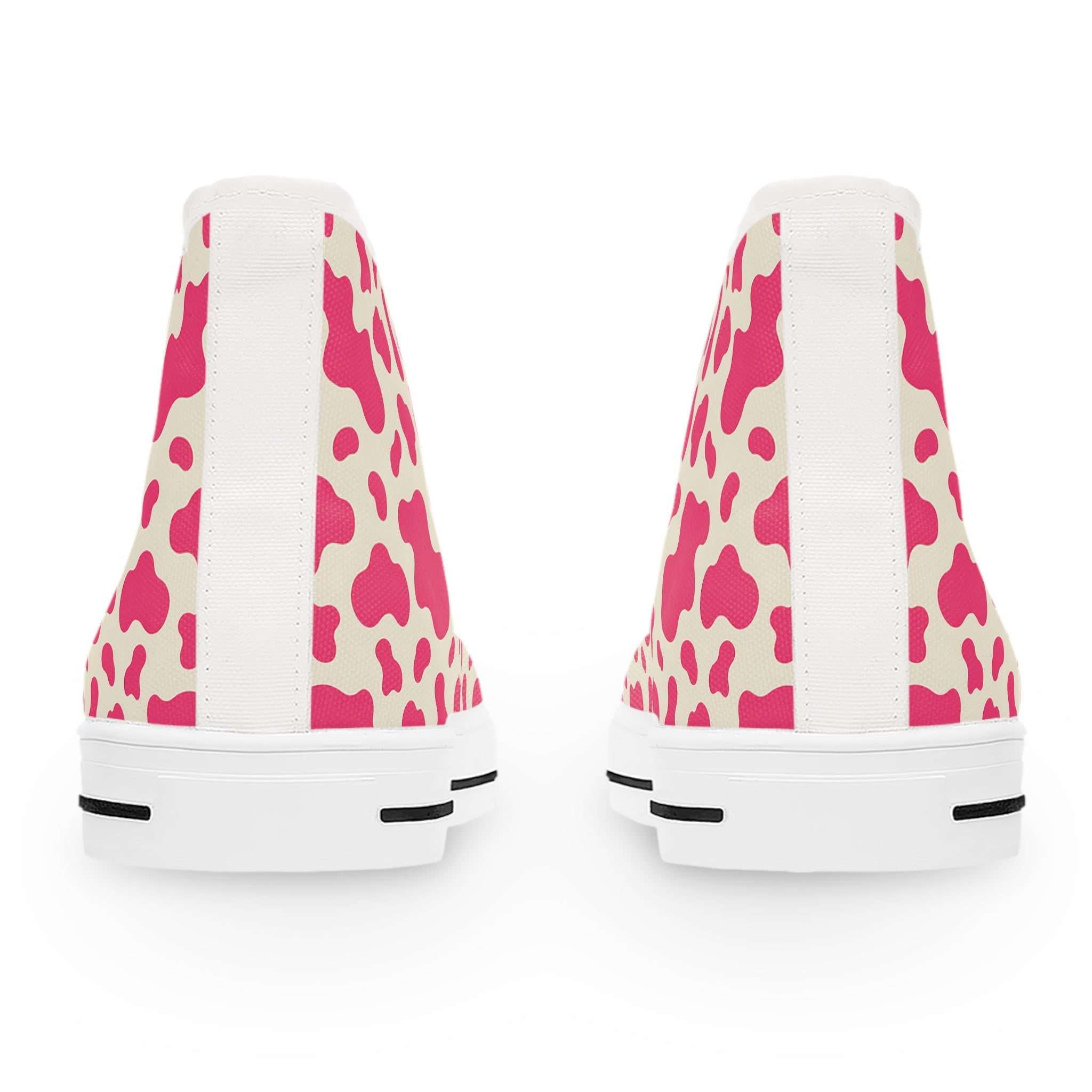 Pink Cow Print High Top Sneakers, Artsulli - Art is Long, Life is Short, Shoes, , , , , , , 
