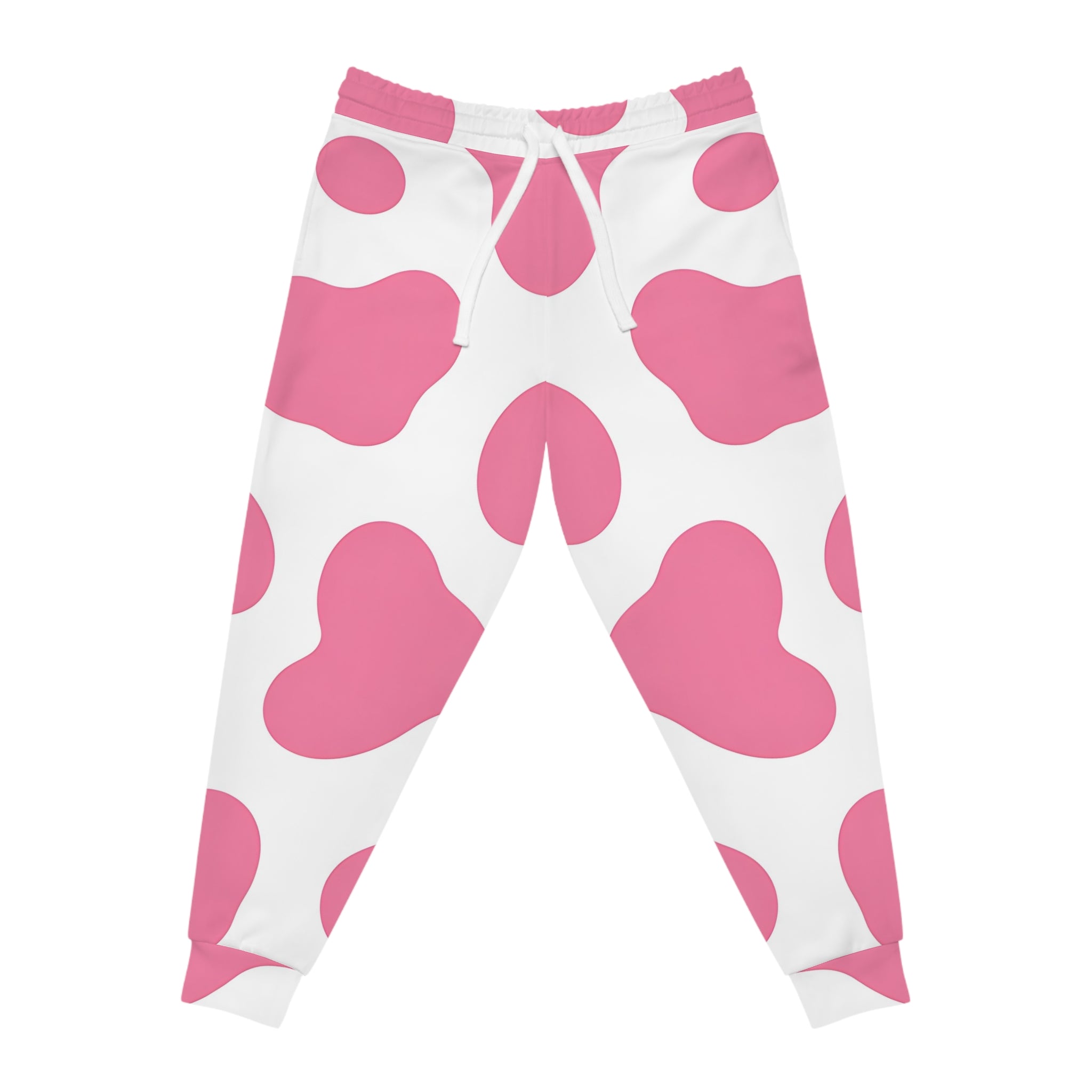 Pink Cow Print Joggers, Artsulli - Art is Long, Life is Short, All Over Prints, Size, S, Color, Seam thread color automatically matched to design, , , 12055193462738263024