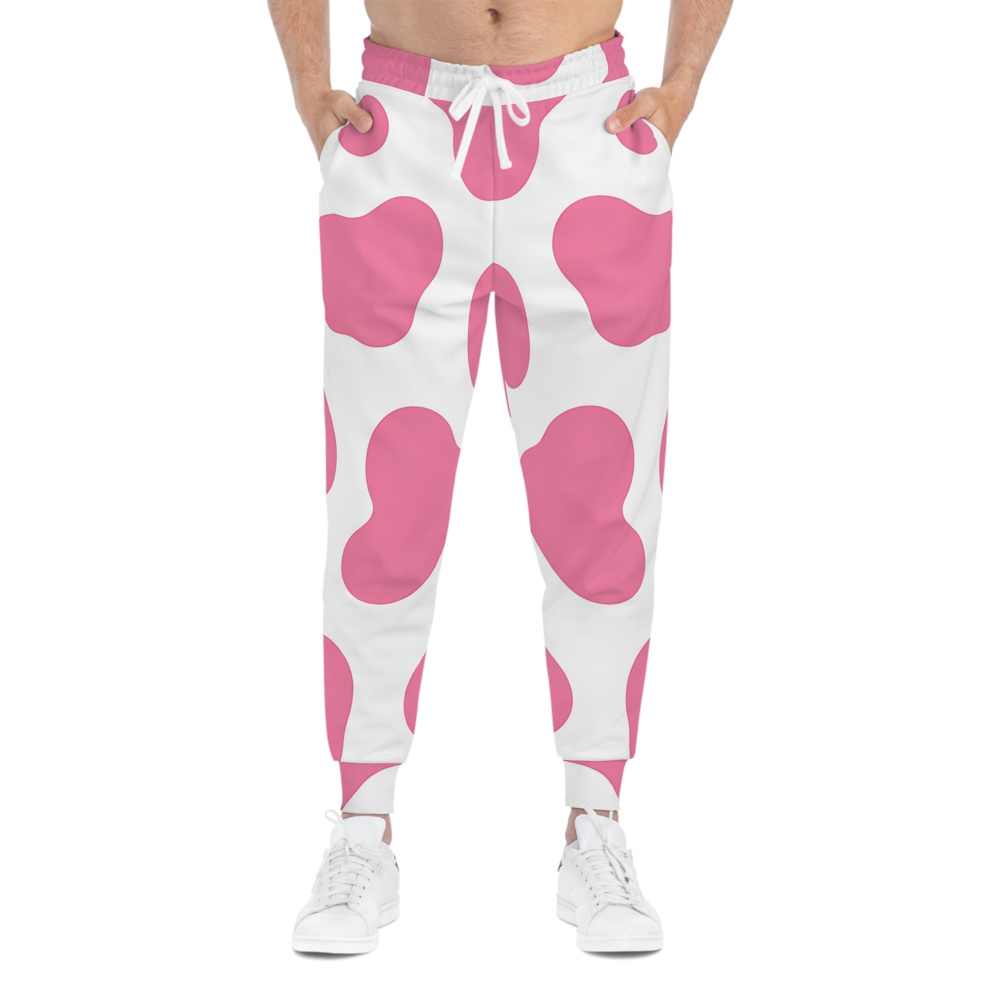 Pink Cow Print Joggers, Artsulli - Art is Long, Life is Short, All Over Prints, , , , , , , 