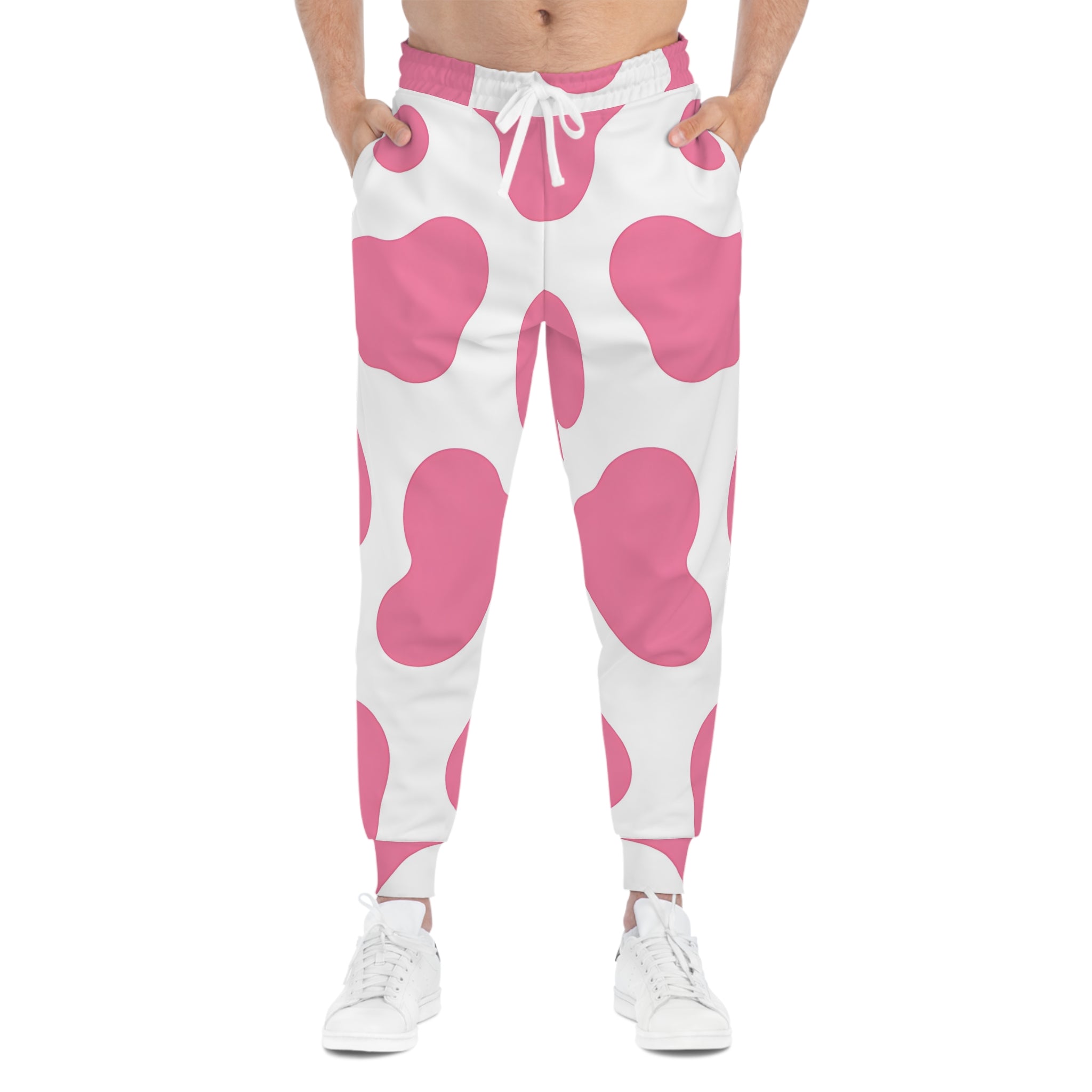 Pink Cow Print Joggers, Artsulli - Art is Long, Life is Short, All Over Prints, , , , , , , 