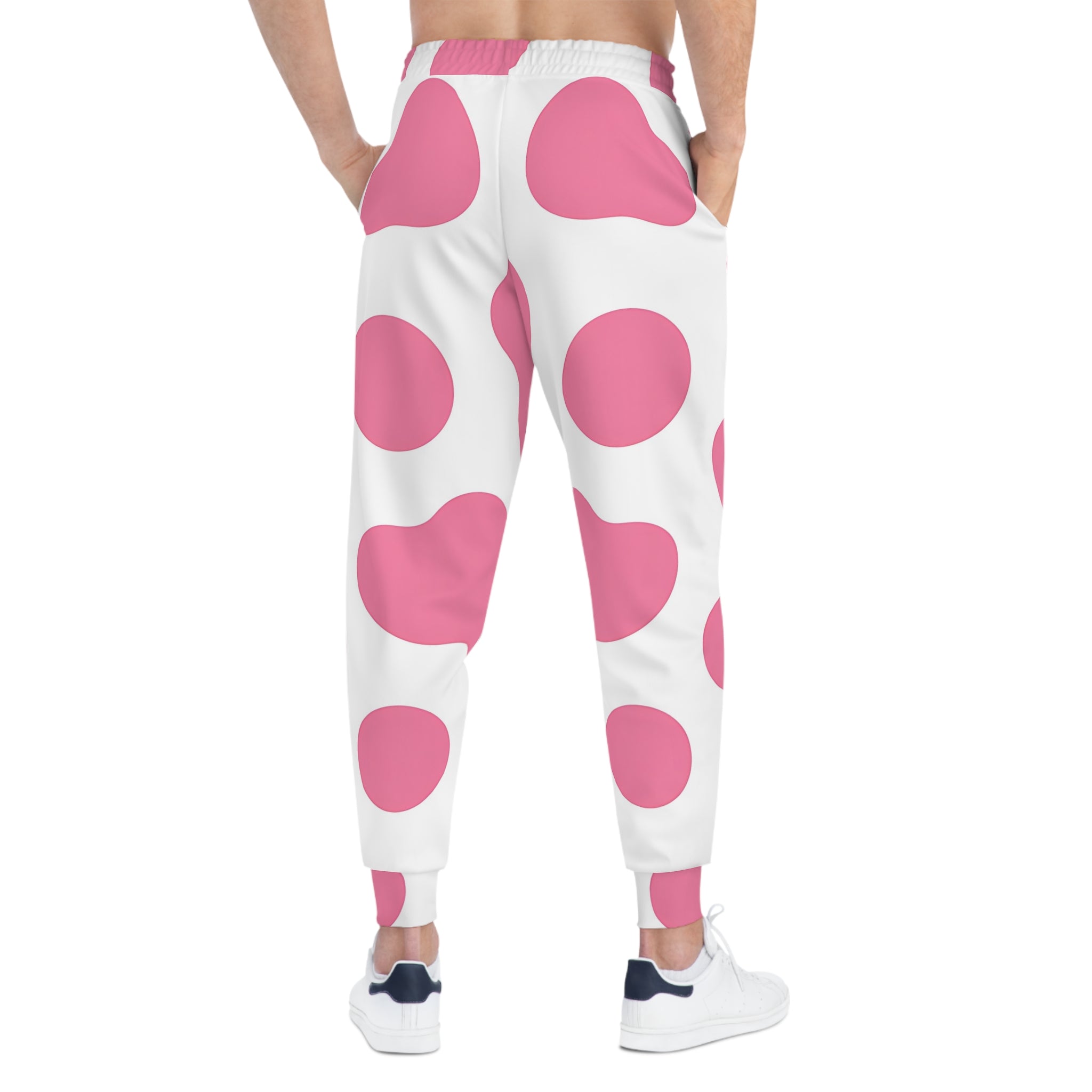 Pink Cow Print Joggers, Artsulli - Art is Long, Life is Short, All Over Prints, , , , , , , 