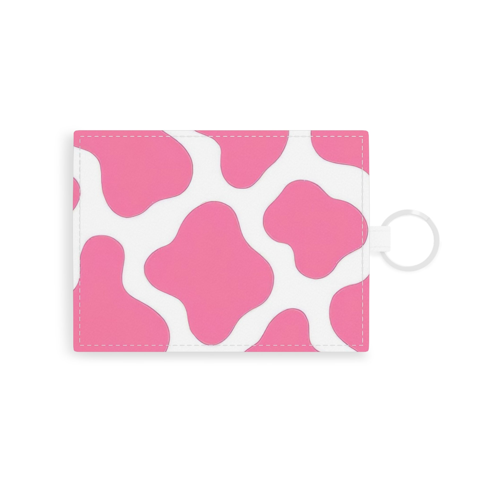 Printify Pink Cow Print Keyring Card Holder 2025
