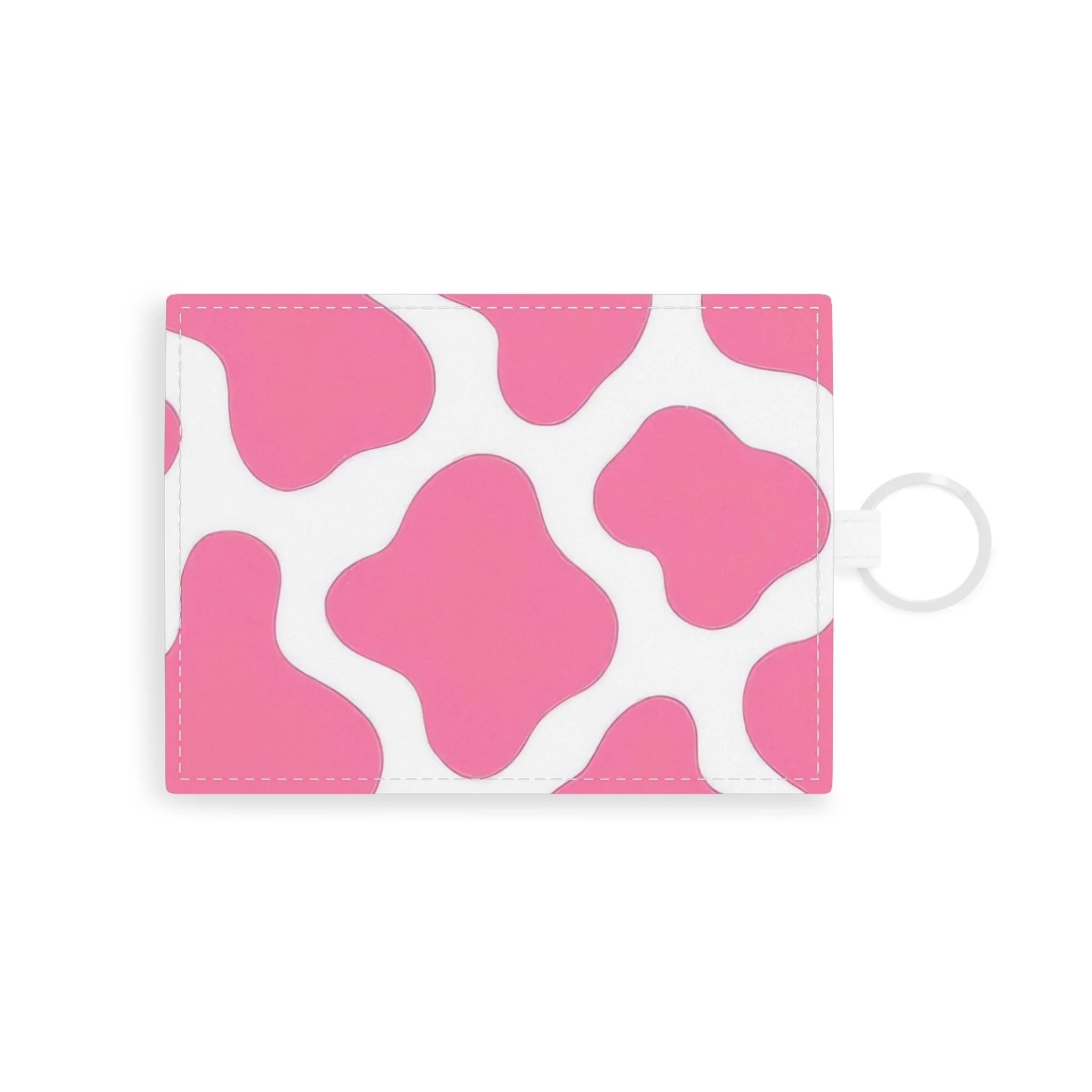 Printify Pink Cow Print Keyring Card Holder 2025
