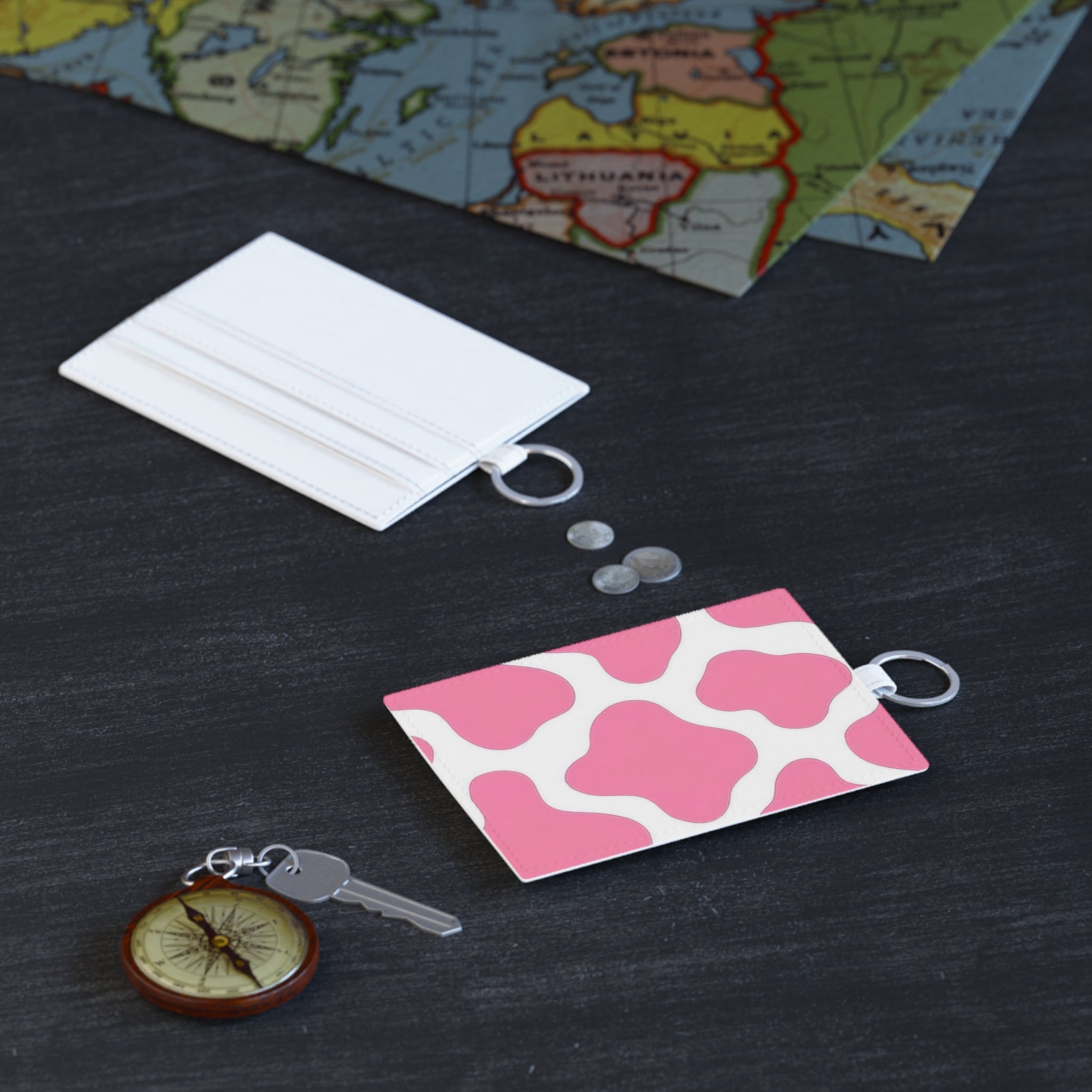 Pink Cow Print Keyring Card Holder, Artsulli - Art is Long, Life is Short, Accessories, , , , , , , 