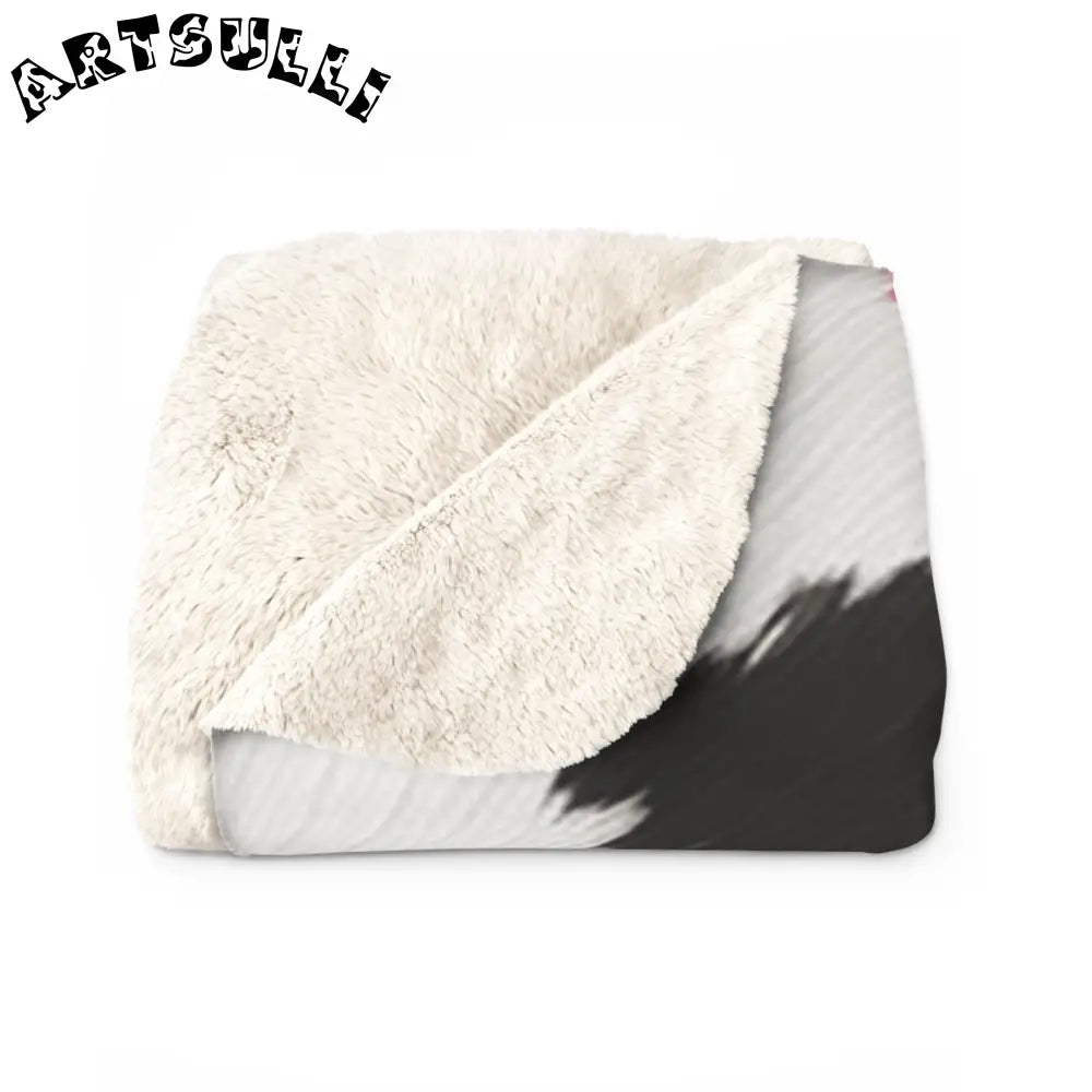 Pink Cow Print Sherpa Fleece Blanket, Artsulli - Art is Long, Life is Short, Home Decor, , , , , , , 