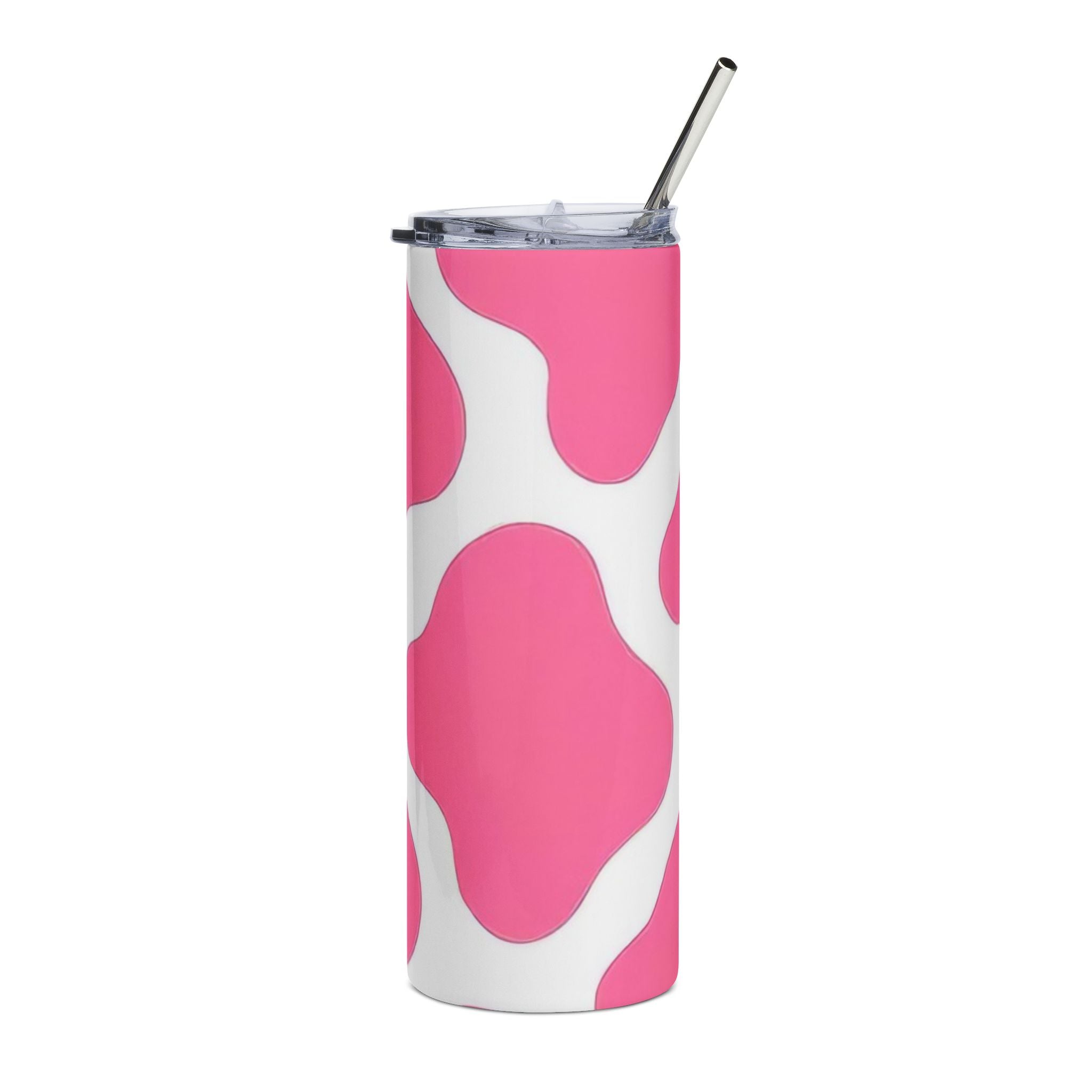 Pink Cow Print Stainless Steel Tumbler, Artsulli - Art is Long, Life is Short, Mug, Size, 20oz, Color, White, , , 11763474543592179379