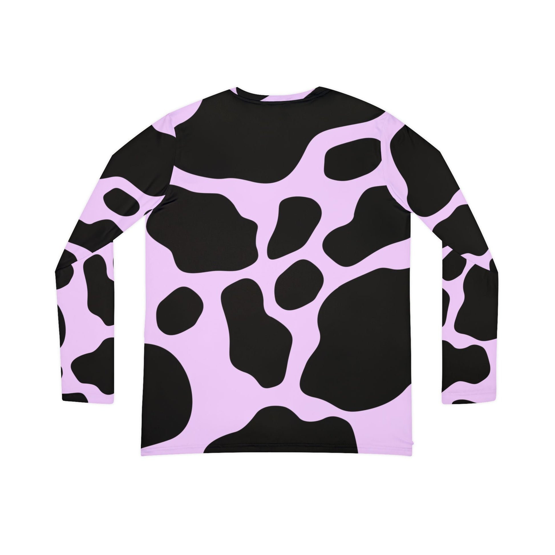 Pink Cow Print V-Neck Long Sleeve Shirt, Artsulli - Art is Long, Life is Short, All Over Prints, , , , , , , 