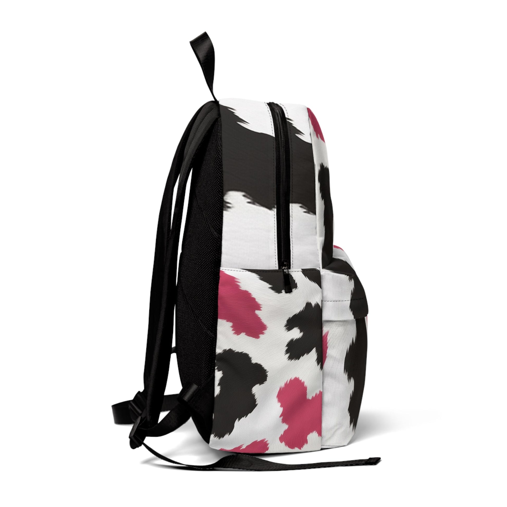 Pink Cowhide Pattern Backpack, Artsulli - Art is Long, Life is Short, Bags, , , , , , , 