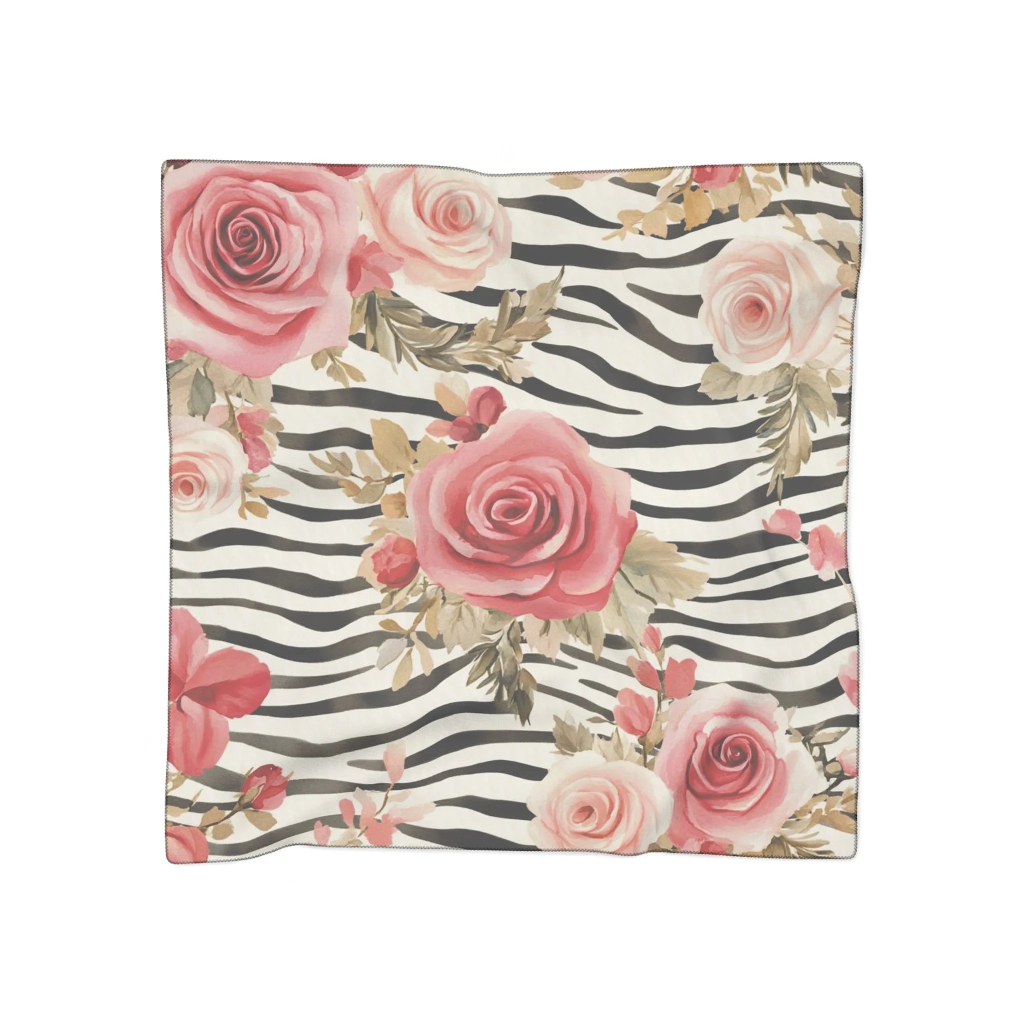 JAKKOUTTHEBXX Pink Floral and Zebra Print Sheer Scarf 2025