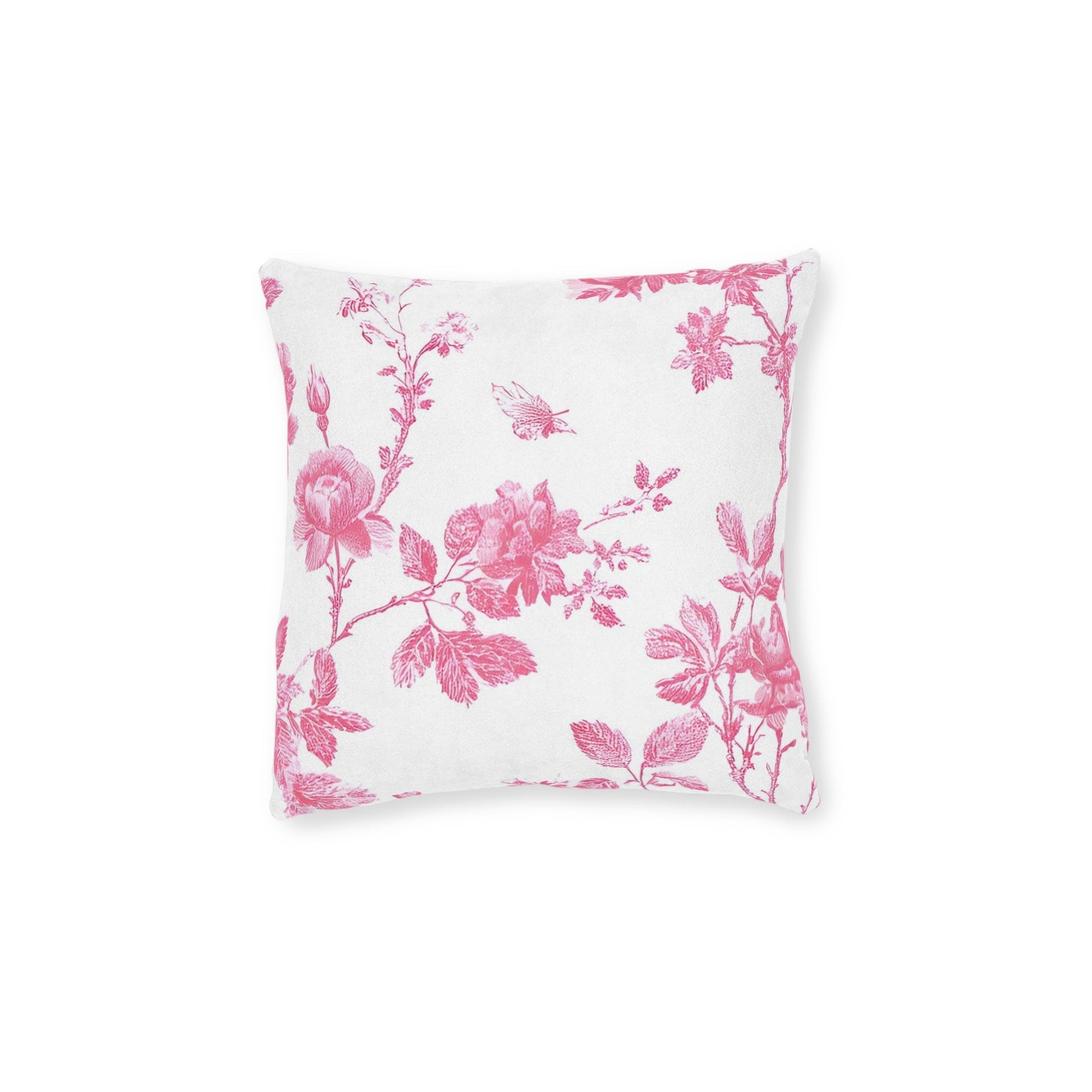 JAKKOUTTHEBXX Pink Floral Butterfly Toile Throw Pillow 2025