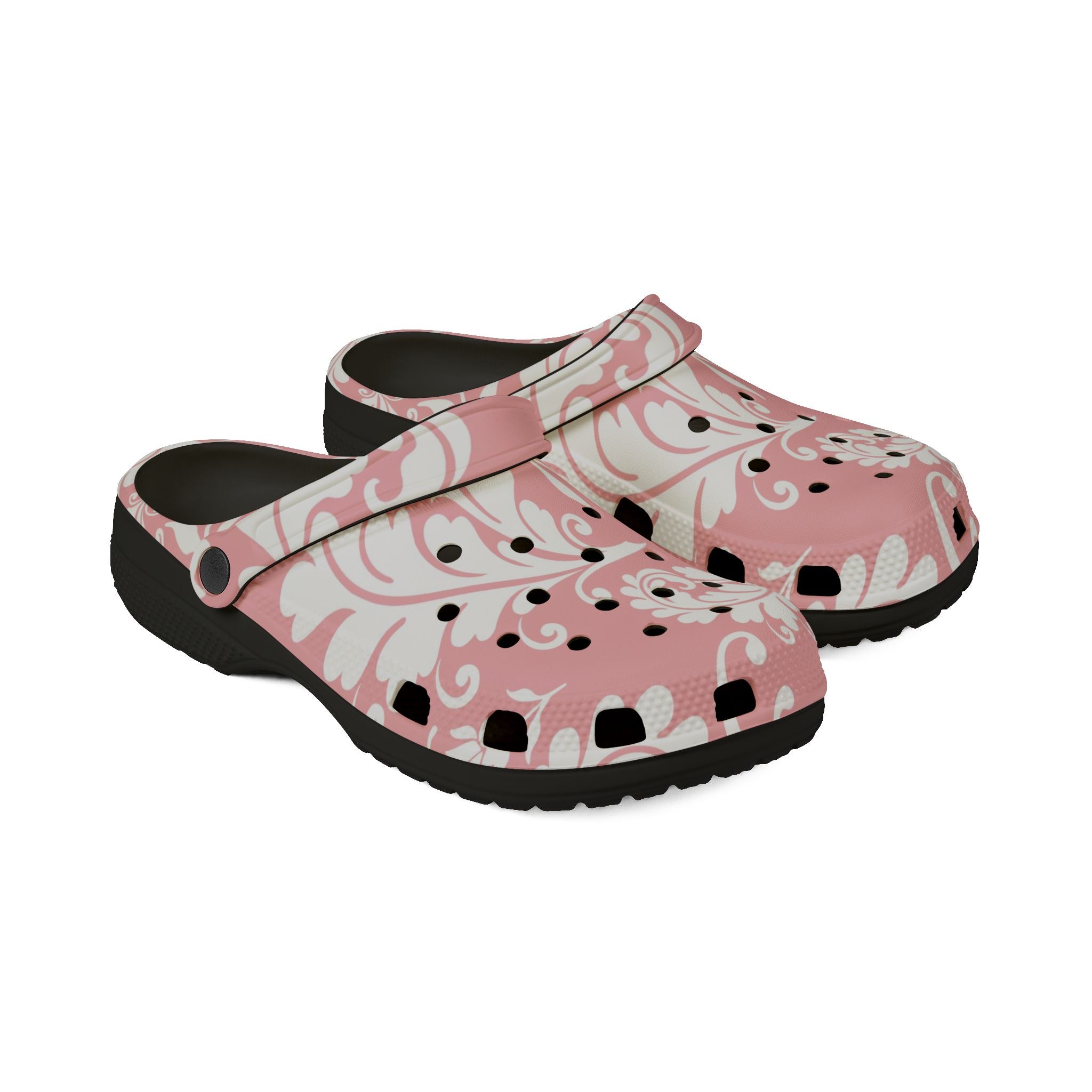 Pink Floral EVA Foam Comfort Clogs, Artsulli - Art is Long, Life is Short, Shoes, , , , , , , 