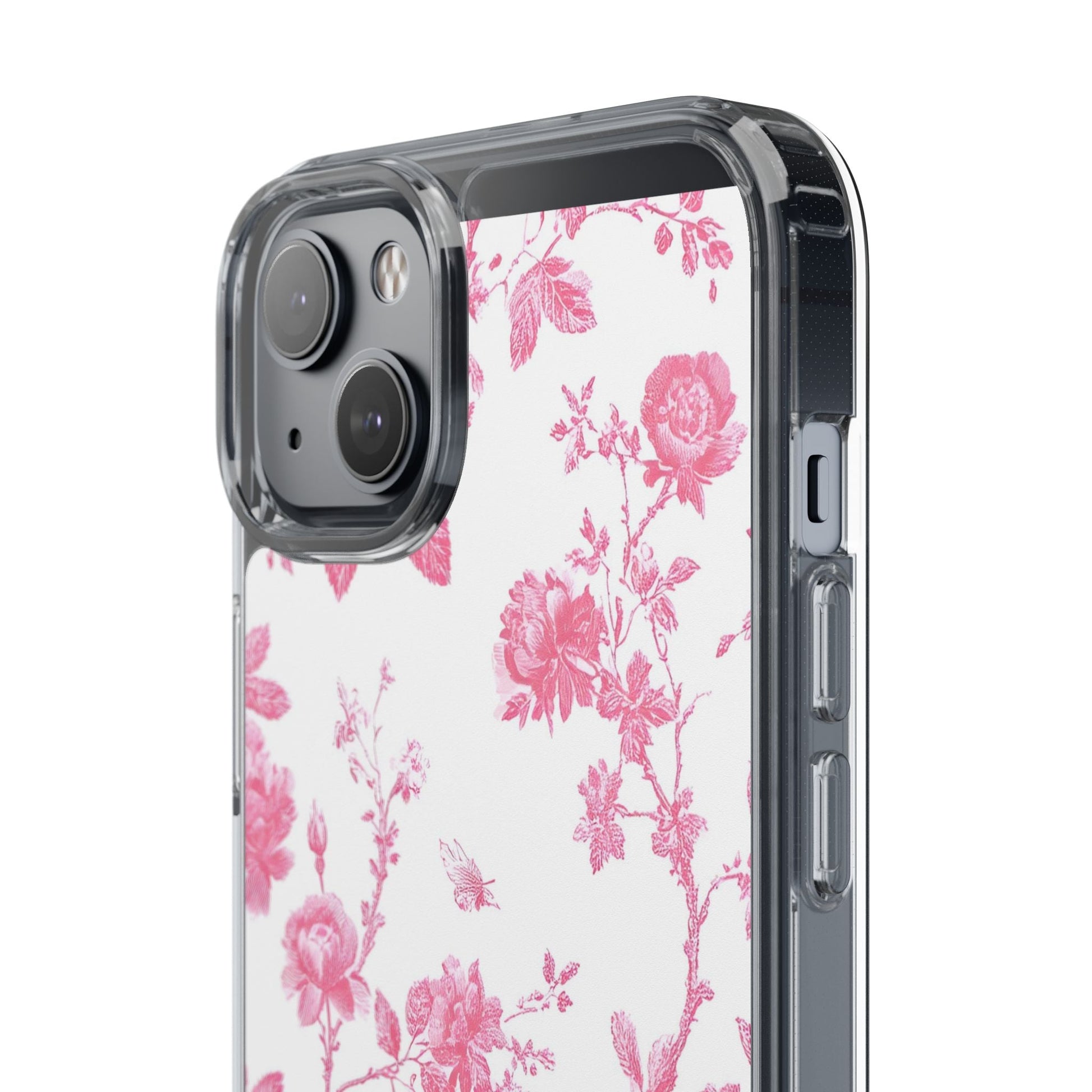 JAKKOUTTHEBXX Pink Floral iPhone Clear Case 2025