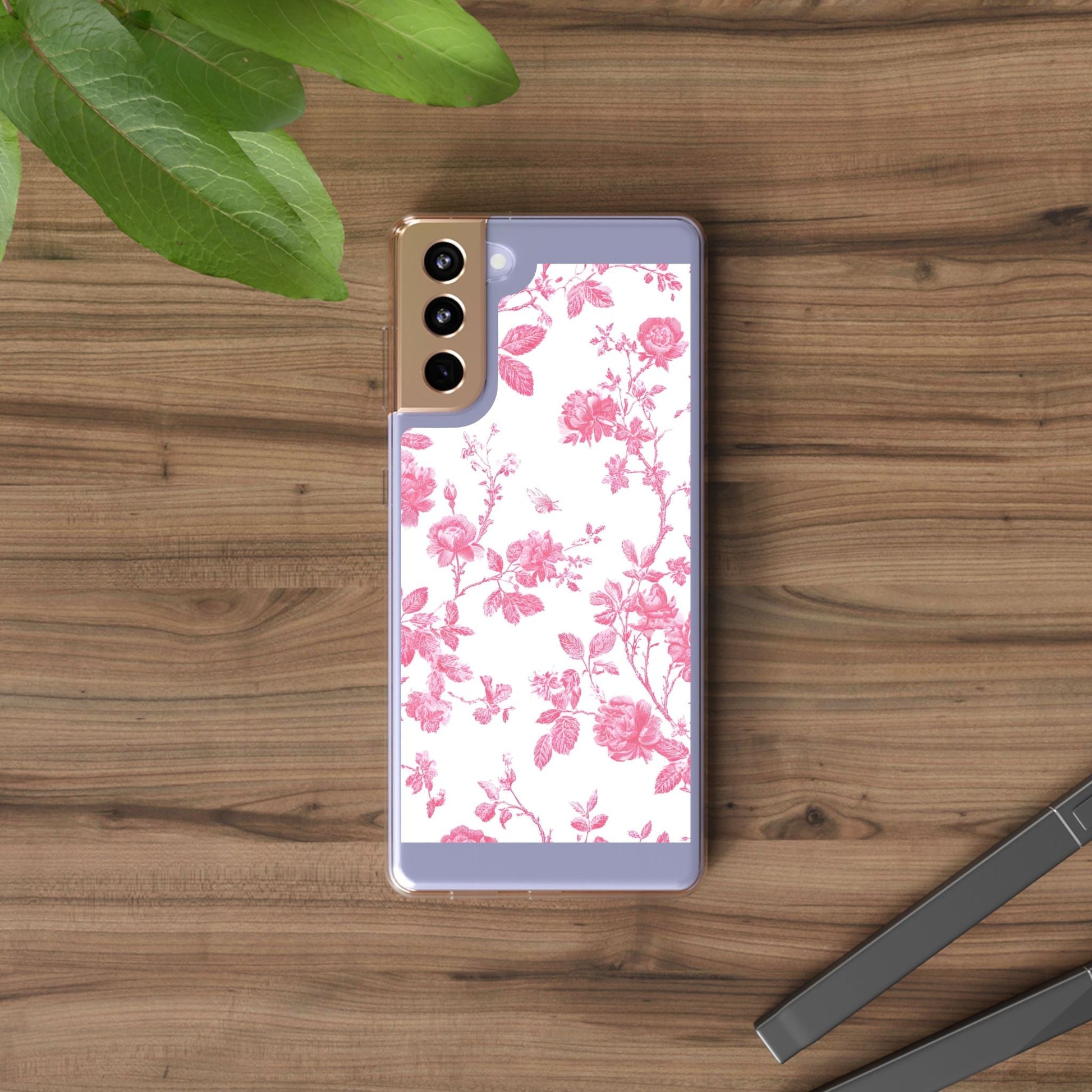 JAKKOUTTHEBXX Pink Floral iPhone Clear Case 2025