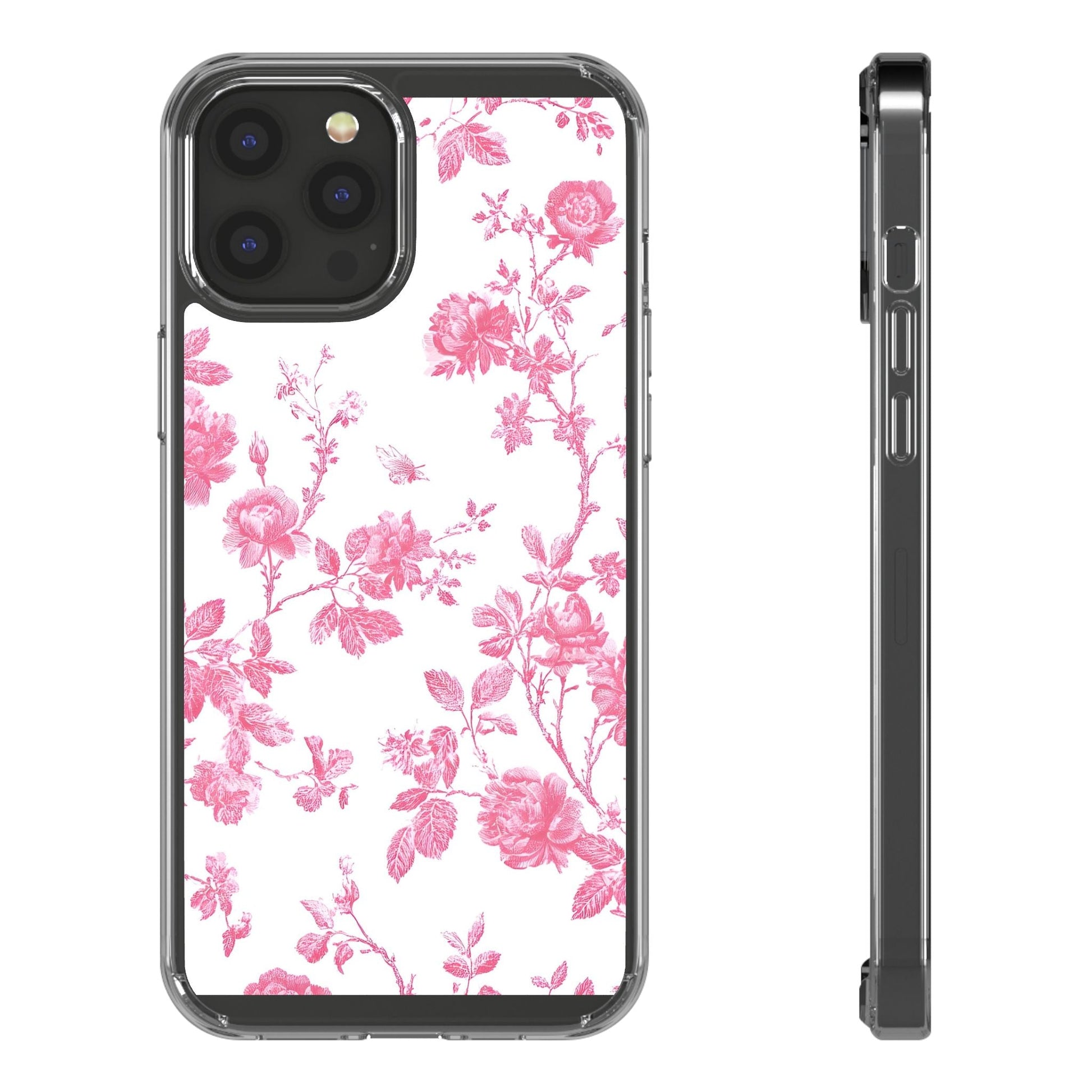 JAKKOUTTHEBXX Pink Floral iPhone Clear Case 2025
