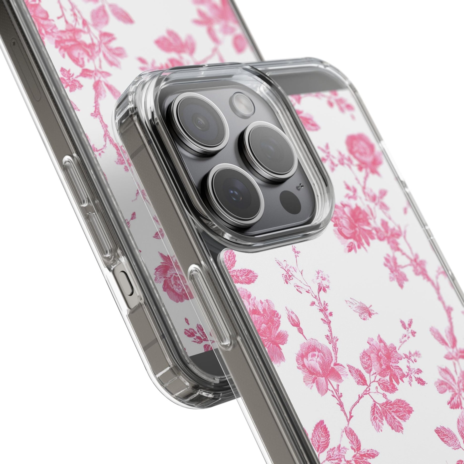 JAKKOUTTHEBXX Pink Floral iPhone Clear Case 2025