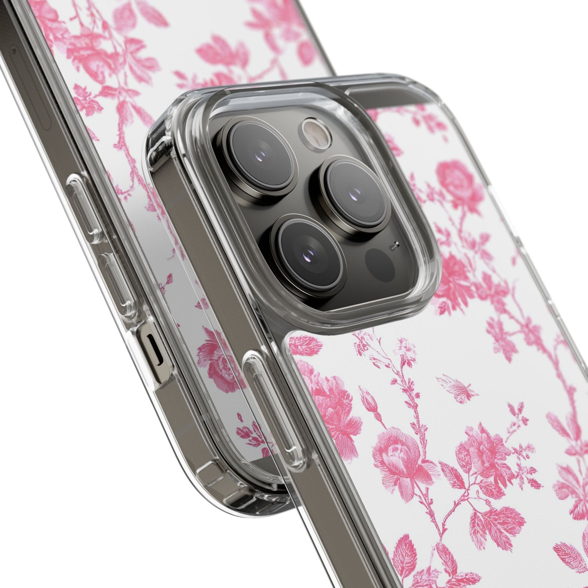 JAKKOUTTHEBXX Pink Floral iPhone Clear Case 2025