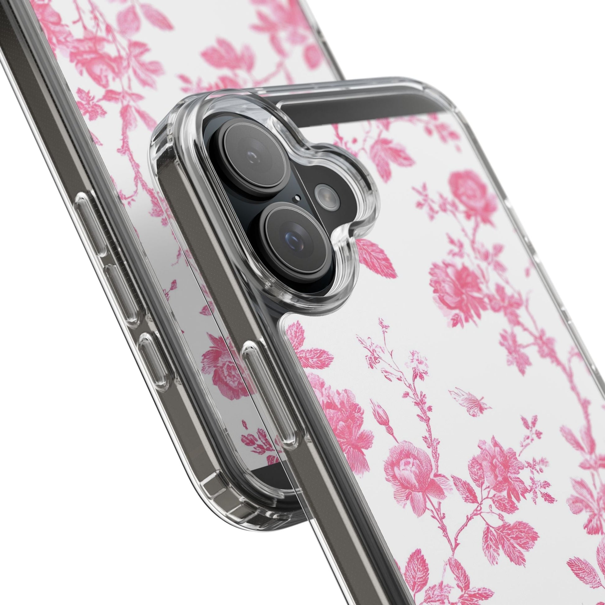 JAKKOUTTHEBXX Pink Floral iPhone Clear Case 2025