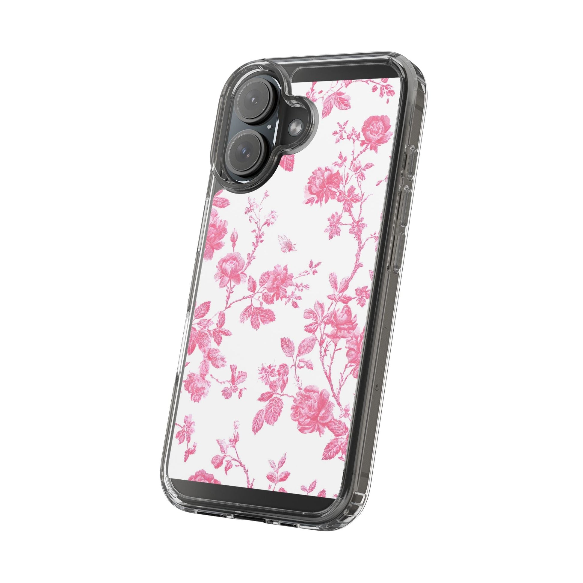 JAKKOUTTHEBXX Pink Floral iPhone Clear Case 2025