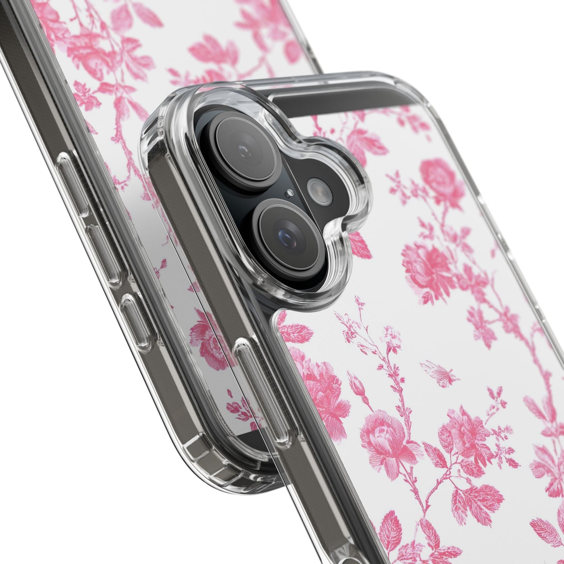 JAKKOUTTHEBXX Pink Floral iPhone Clear Case 2025