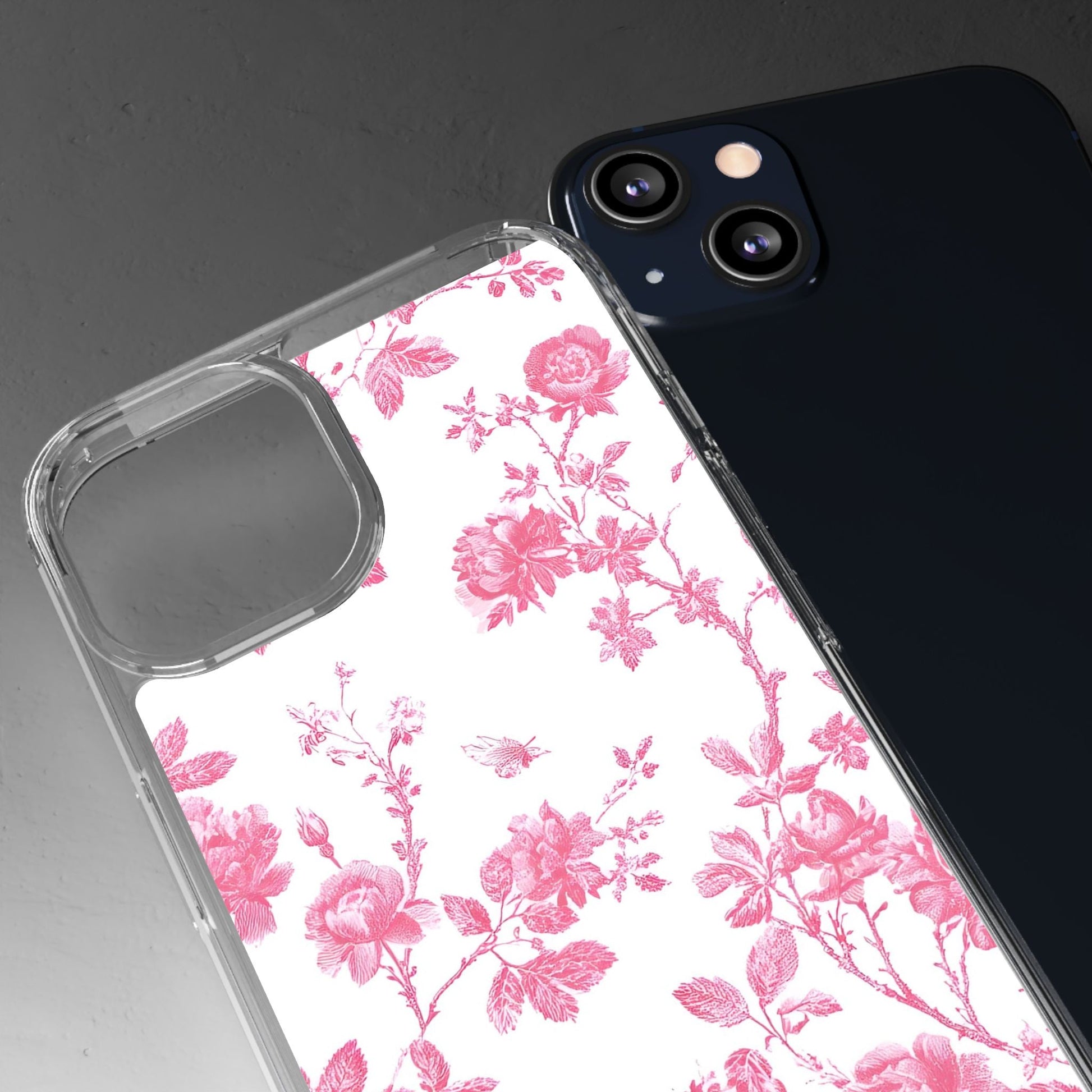 JAKKOUTTHEBXX Pink Floral iPhone Clear Case 2025